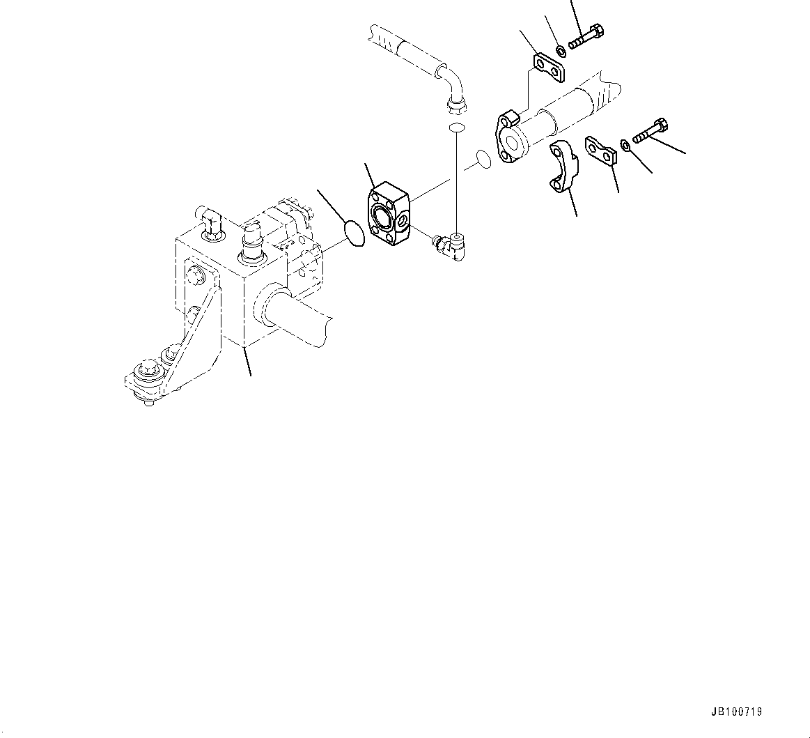 Komatsu parts book diagram for WA800-8E0 S/N 84001-UP: STEERING HYDRAULIC PIPING, FLANGE(#83001-)