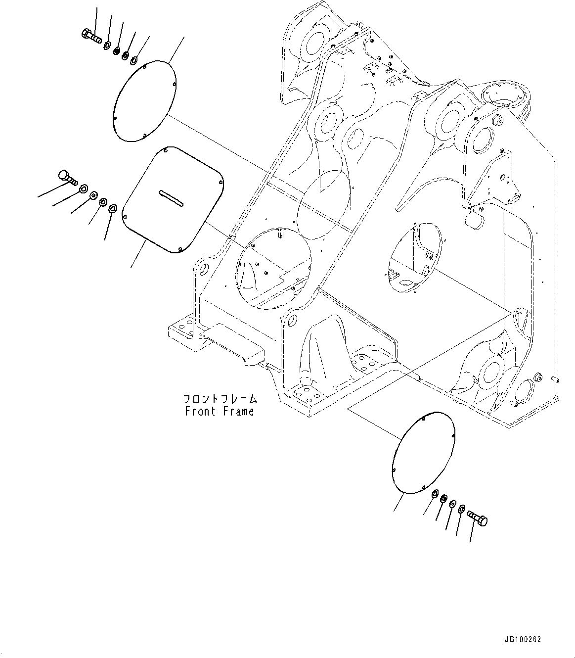 Komatsu parts book diagram for WA800-8E0 S/N 84001-UP: ARTICULATE LOCK BAR AND FRAME COVER, COVER(#83001-)