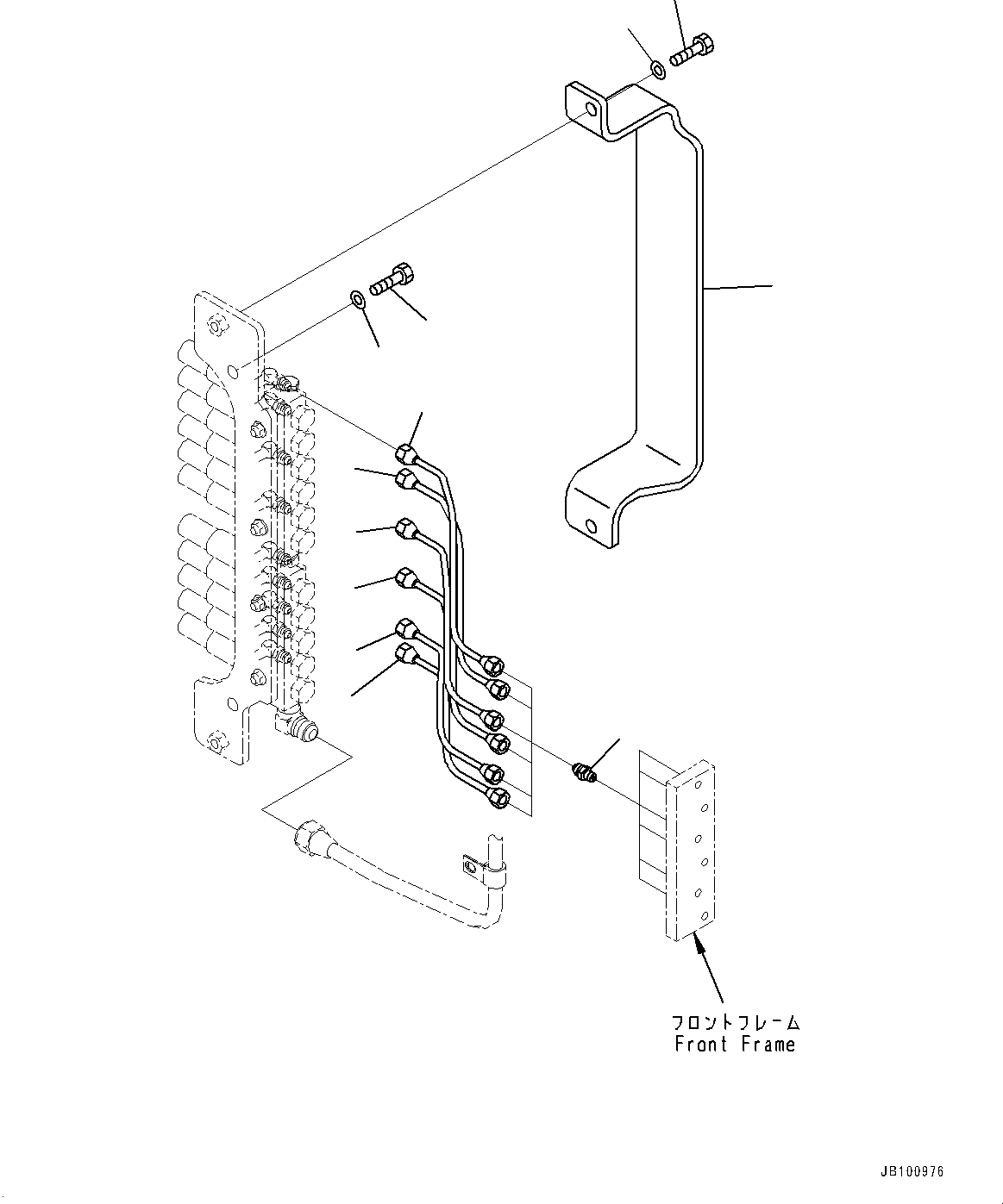 Komatsu parts book diagram for WA800-8E0 S/N 84001-UP: AUTO-GREASING SYSTEM PIPING, BRANCH PIPING (2/2)(#80001-)