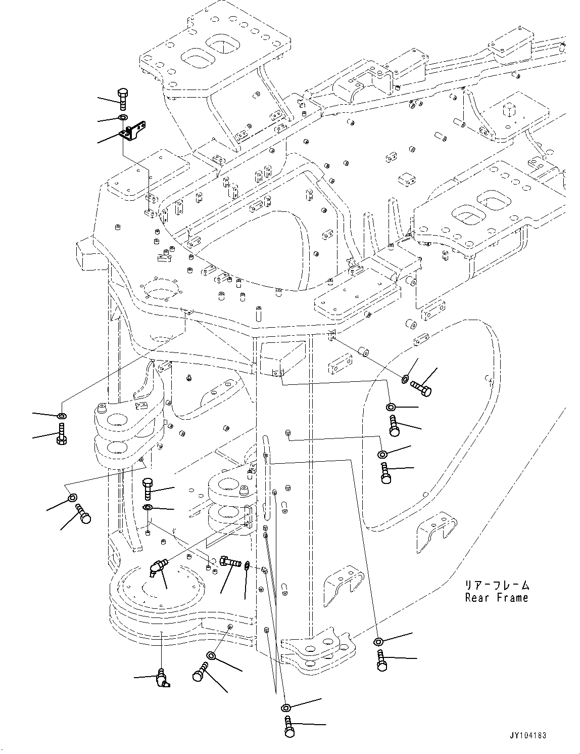 Komatsu parts book diagram for WA800-8E0 S/N 84001-UP: REMOTE GREASING SYSTEM, GREASE FITTING(#83001-)