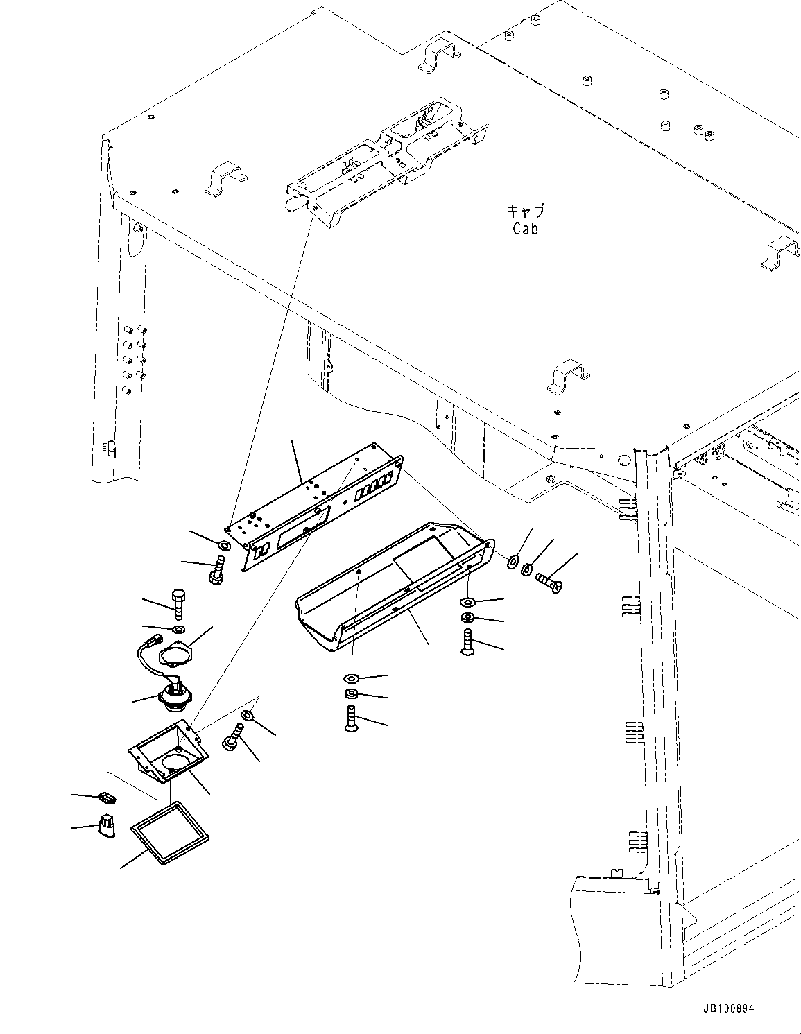 Komatsu parts book diagram for WA800-8E0 S/N 84001-UP: CAB, SWITCH PANEL(#84001-)