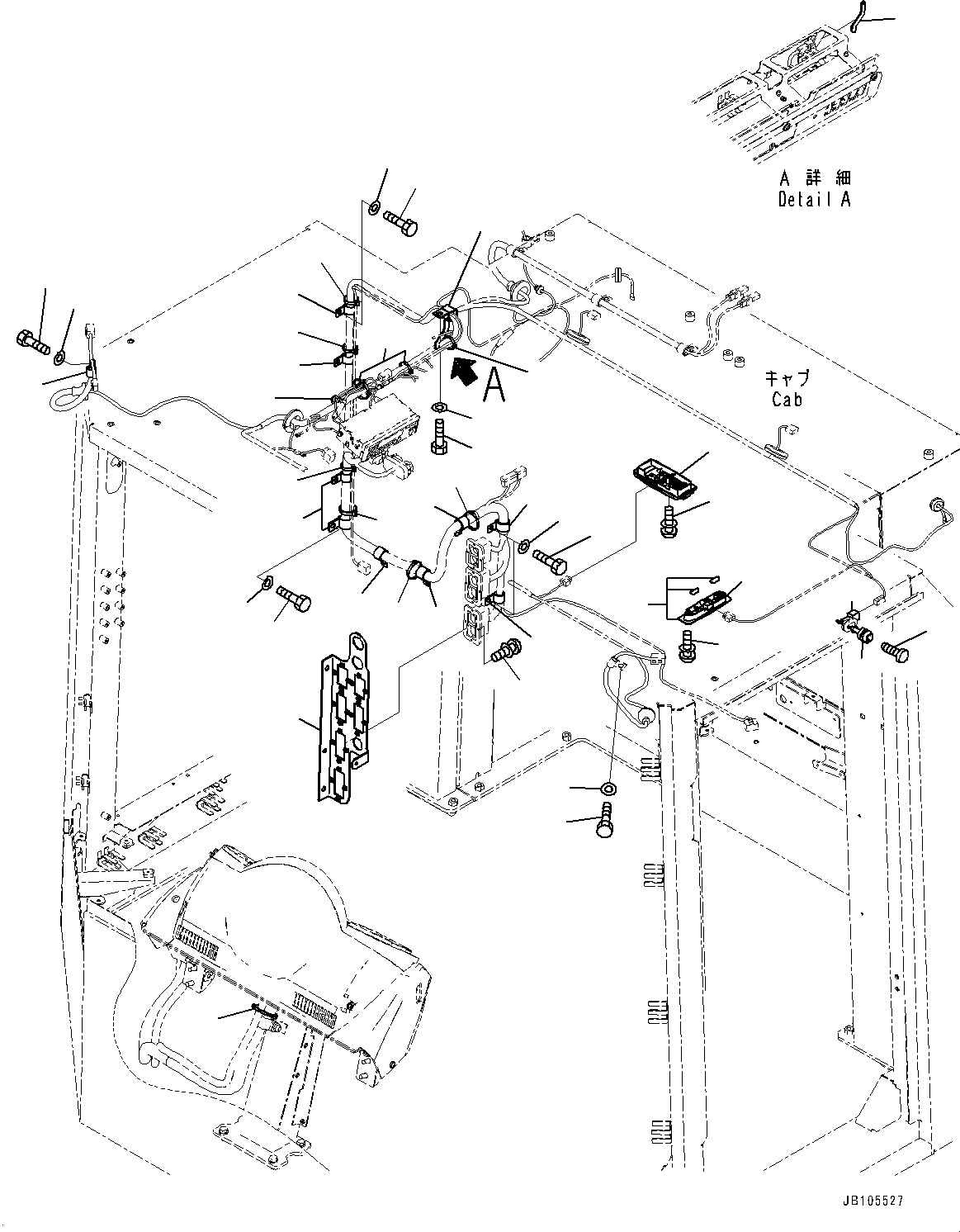 Komatsu parts book diagram for WA800-8E0 S/N 84001-UP: CAB, ROOM LAMP(#84001-)