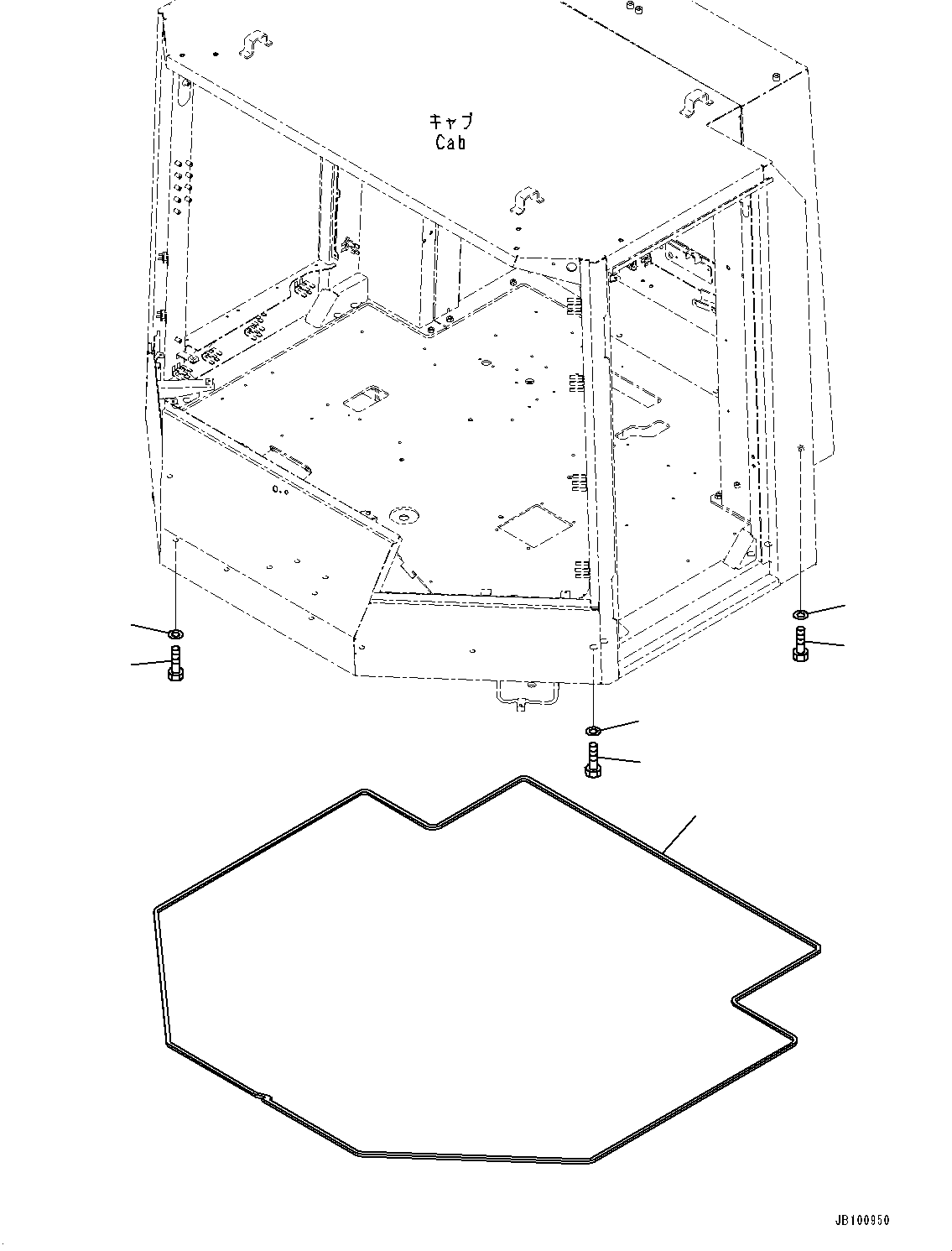 Komatsu parts book diagram for WA800-8E0 S/N 84001-UP: CAB, MOUNTING PARTS(#84001-)