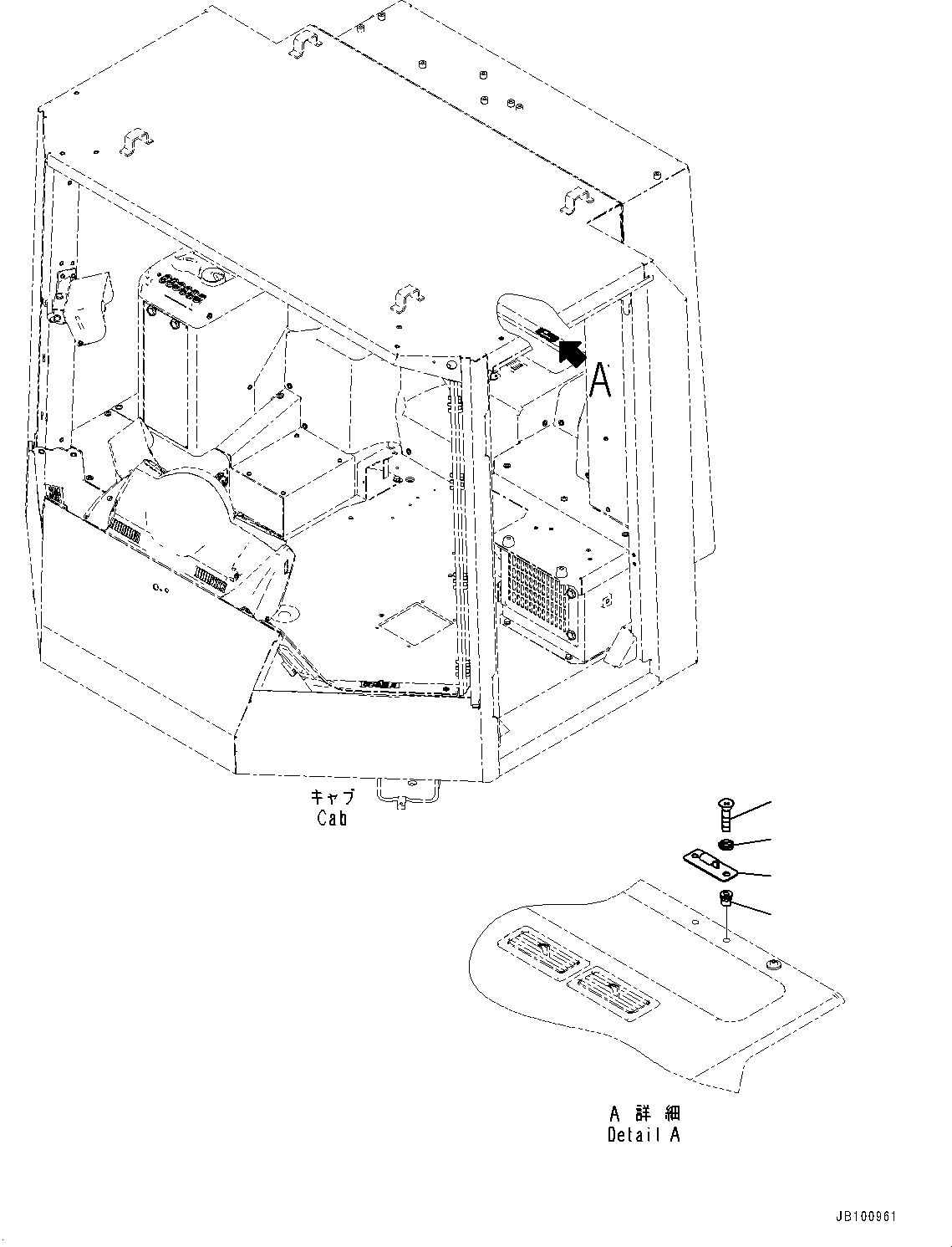 Komatsu parts book diagram for WA800-8E0 S/N 84001-UP: CAB, BRACKET(#84001-)