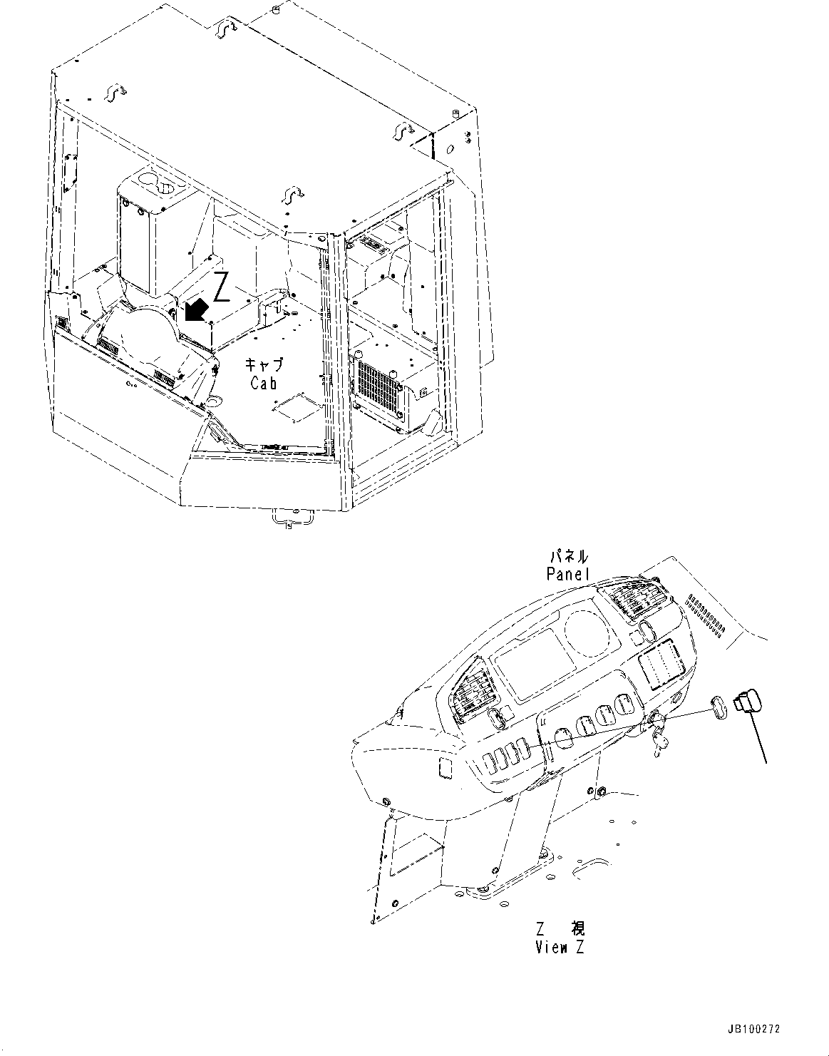 Komatsu parts book diagram for WA800-8E0 S/N 84001-UP: CAB SWITCH, COVER (2/5)(#84001-)