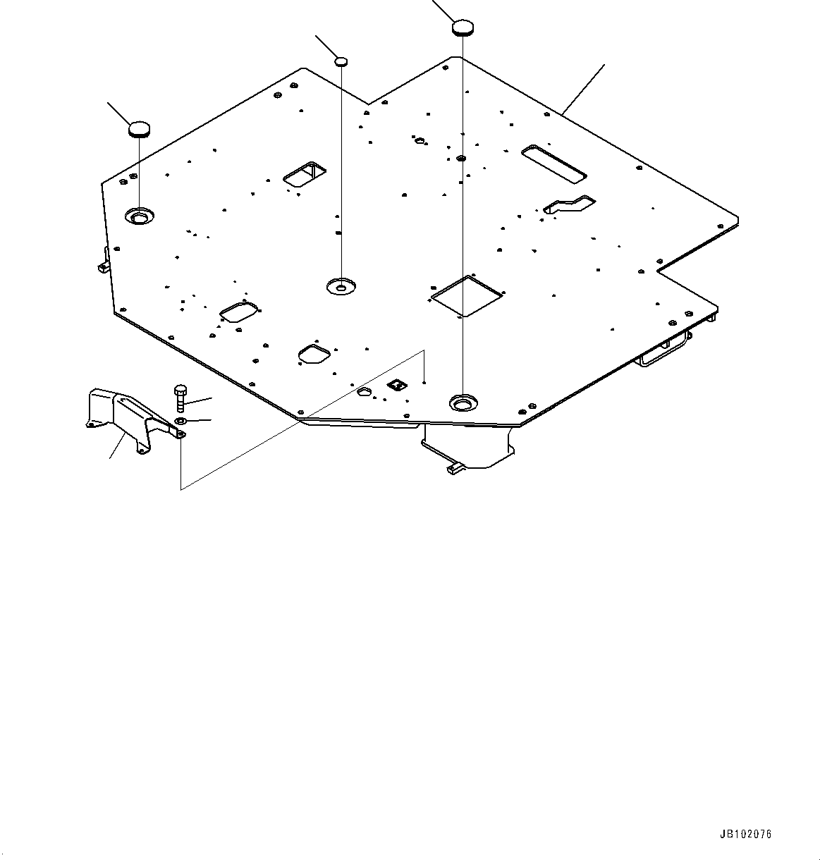 Komatsu parts book diagram for WA800-8E0 S/N 84001-UP: FLOOR, FLOOR AND CAP(#84001-)
