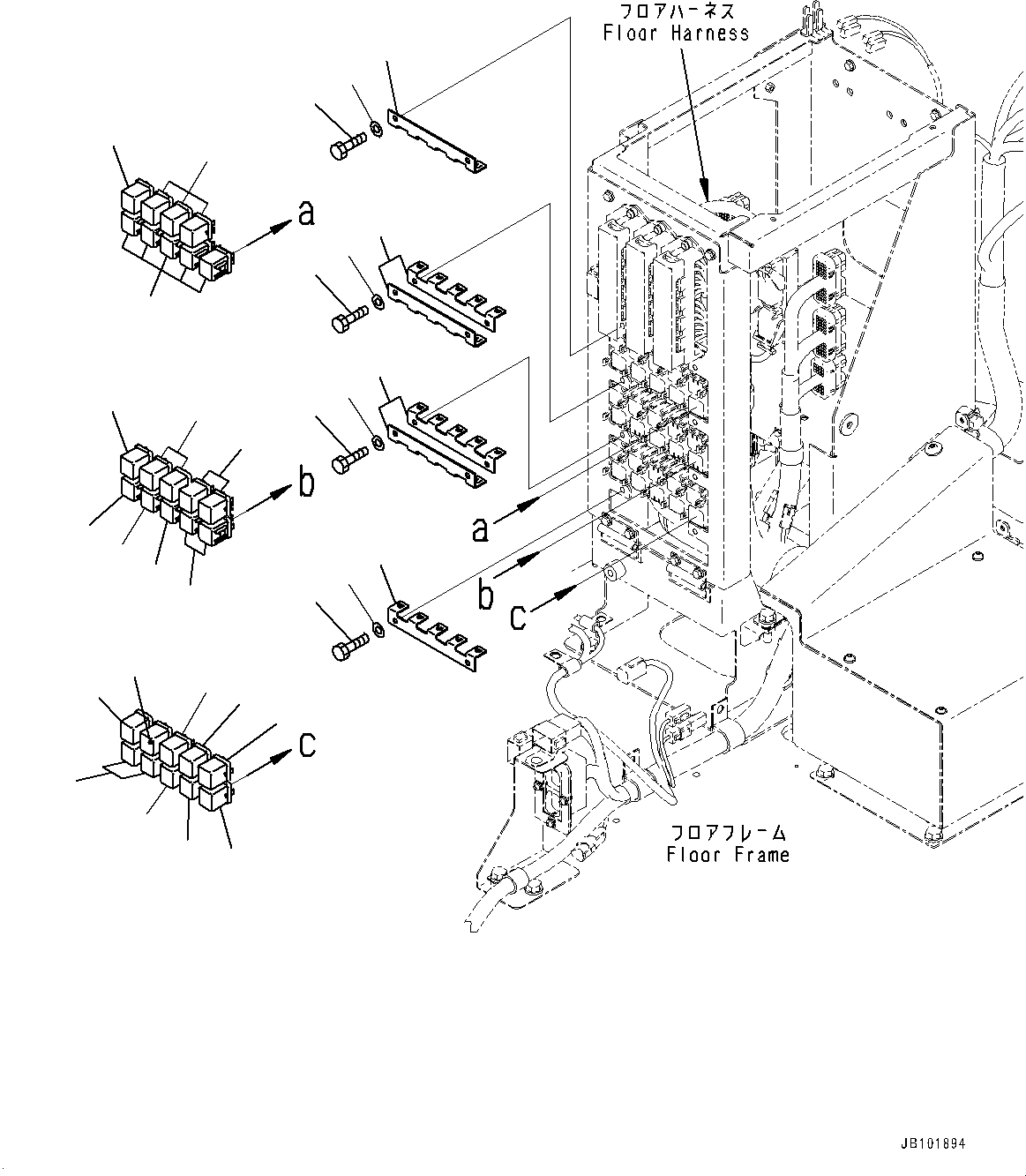 Komatsu parts book diagram for WA800-8E0 S/N 84001-UP: FLOOR, RELAY(#84001-)
