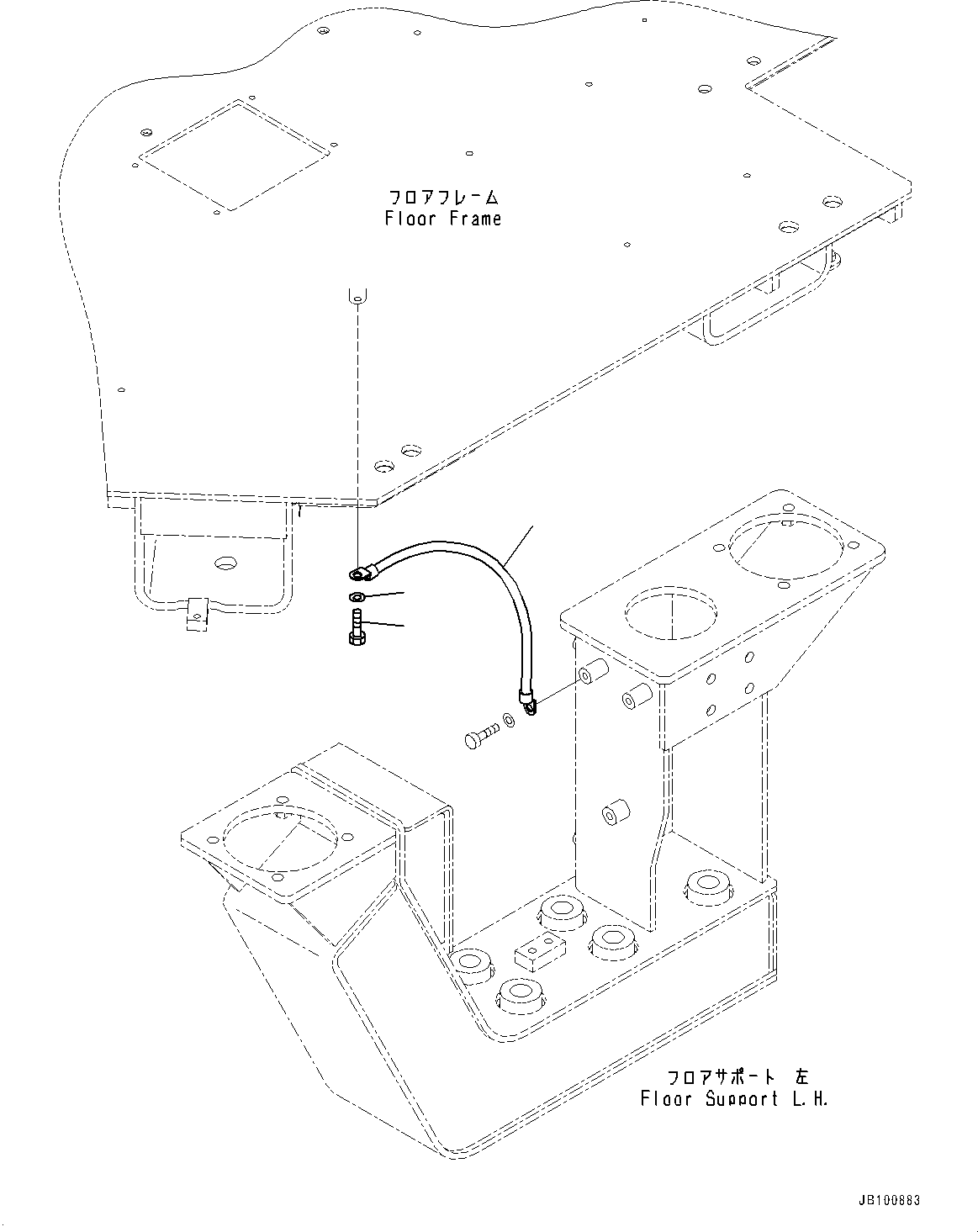 Komatsu parts book diagram for WA800-8E0 S/N 84001-UP: FLOOR, GROUND CABLE(#84001-)