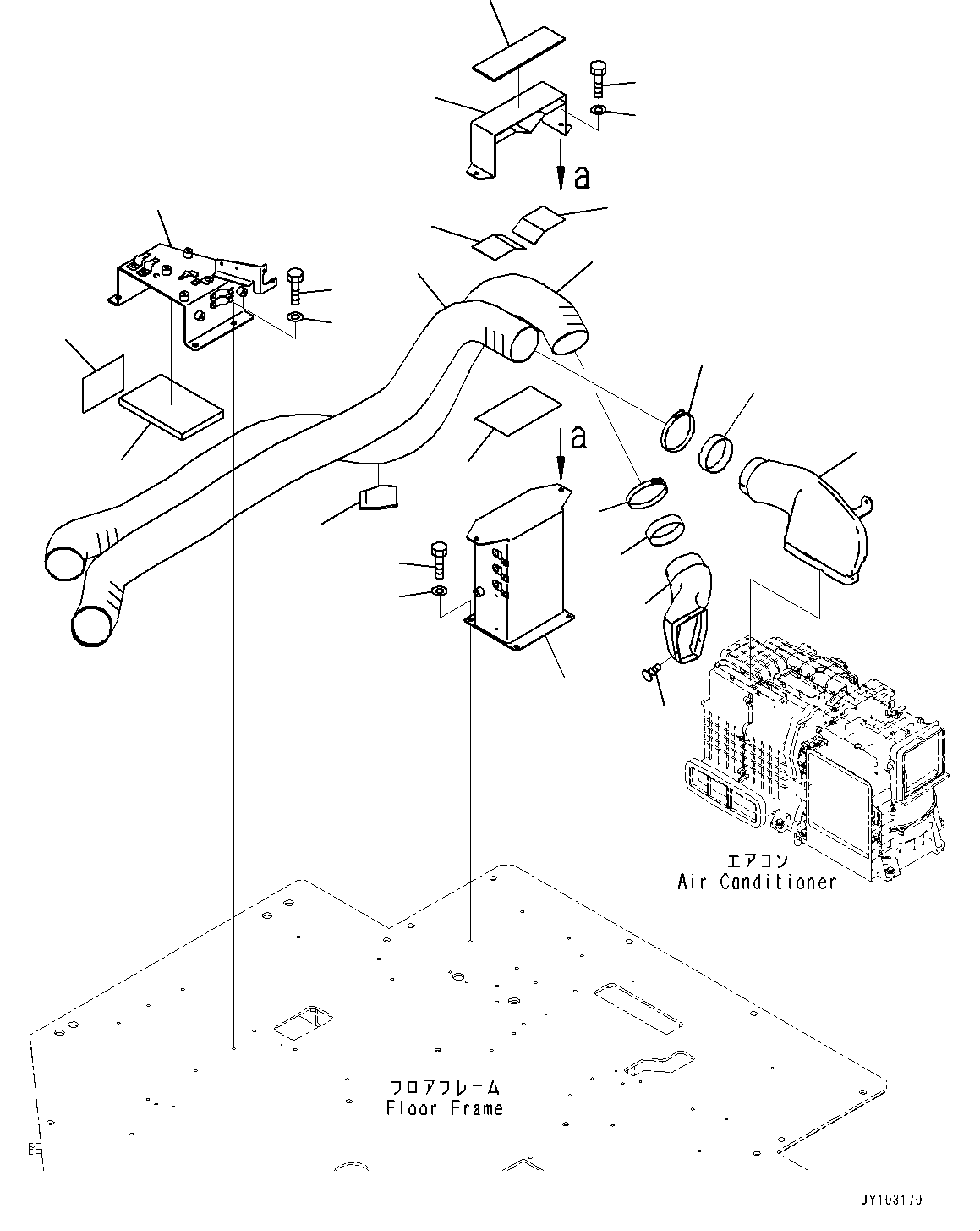 Komatsu parts book diagram for WA800-8E0 S/N 84001-UP: FLOOR, AIR CONDITIONER DUCT(#84001-)