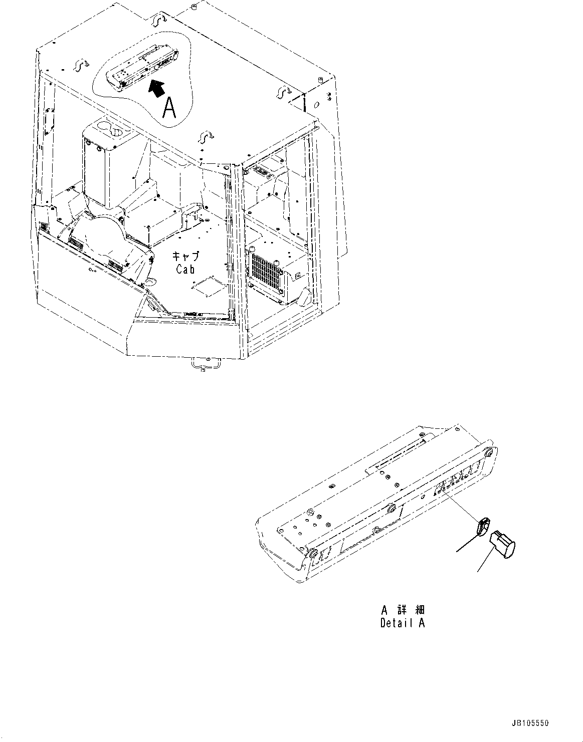 Komatsu parts book diagram for WA800-8E0 S/N 84001-UP: WARNING LAMP SWITCH, PARTS FOR LESS BEACON LAMP SWITCH(#84001-)