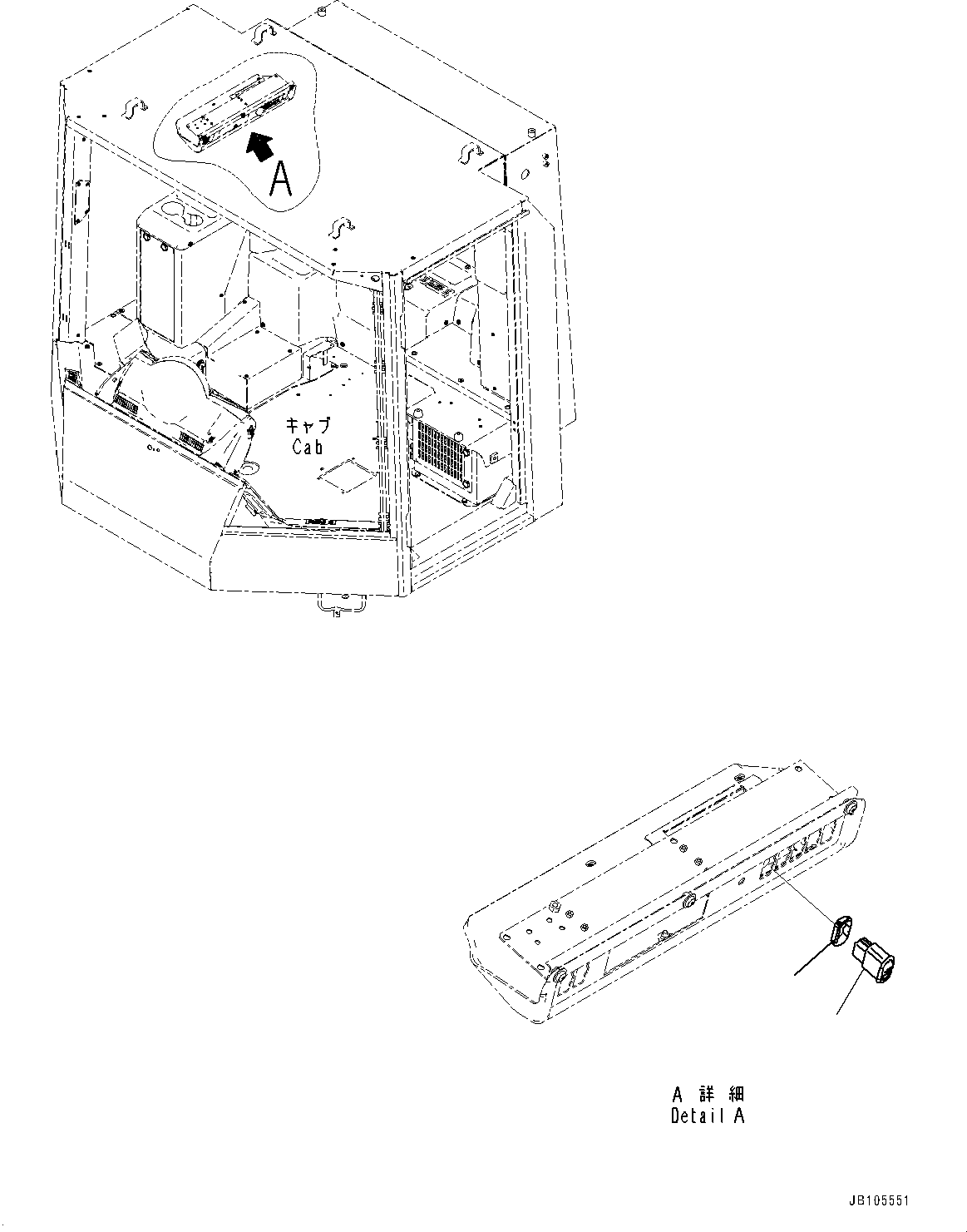 Komatsu parts book diagram for WA800-8E0 S/N 84001-UP: WARNING LAMP SWITCH, BEACON LAMP SWITCH(#84001-)
