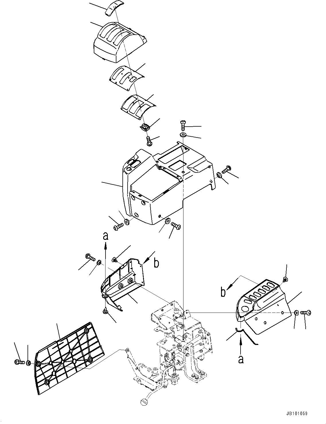 Komatsu parts book diagram for WA800-8E0 S/N 84001-UP: CONSOLE R.H., COVER(#84001-)