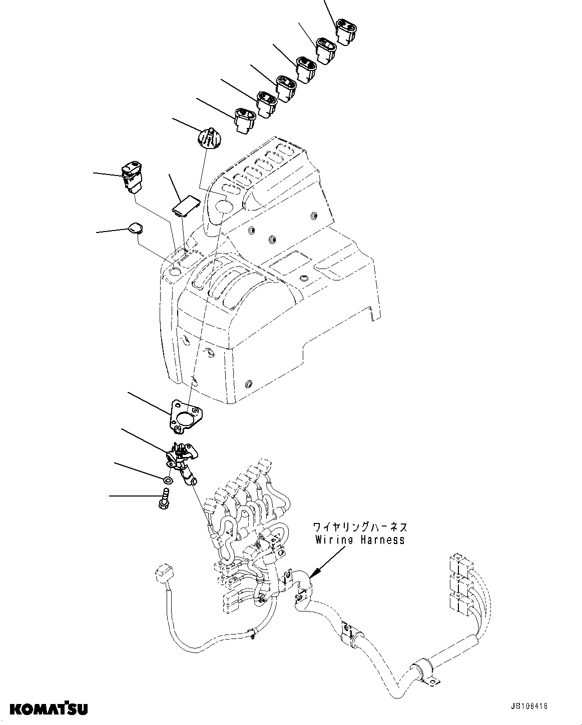 Komatsu parts book diagram for WA800-8E0 S/N 84001-UP: CONSOLE R.H., SWITCH(#84001-)