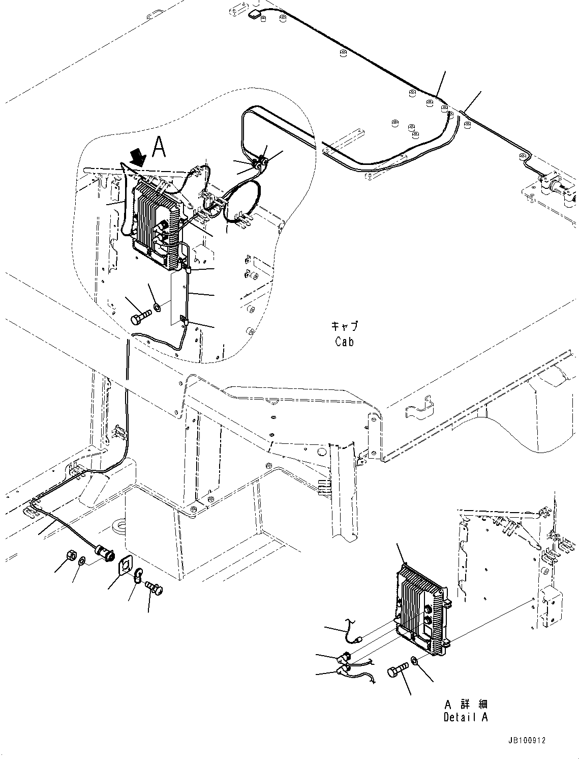 Komatsu parts book diagram for WA800-8E0 S/N 84001-UP: KOMTRAX CONTROLLER AND ANTENNA, KOMTRAX CONTROLLER AND ANTENNA(#84001-)
