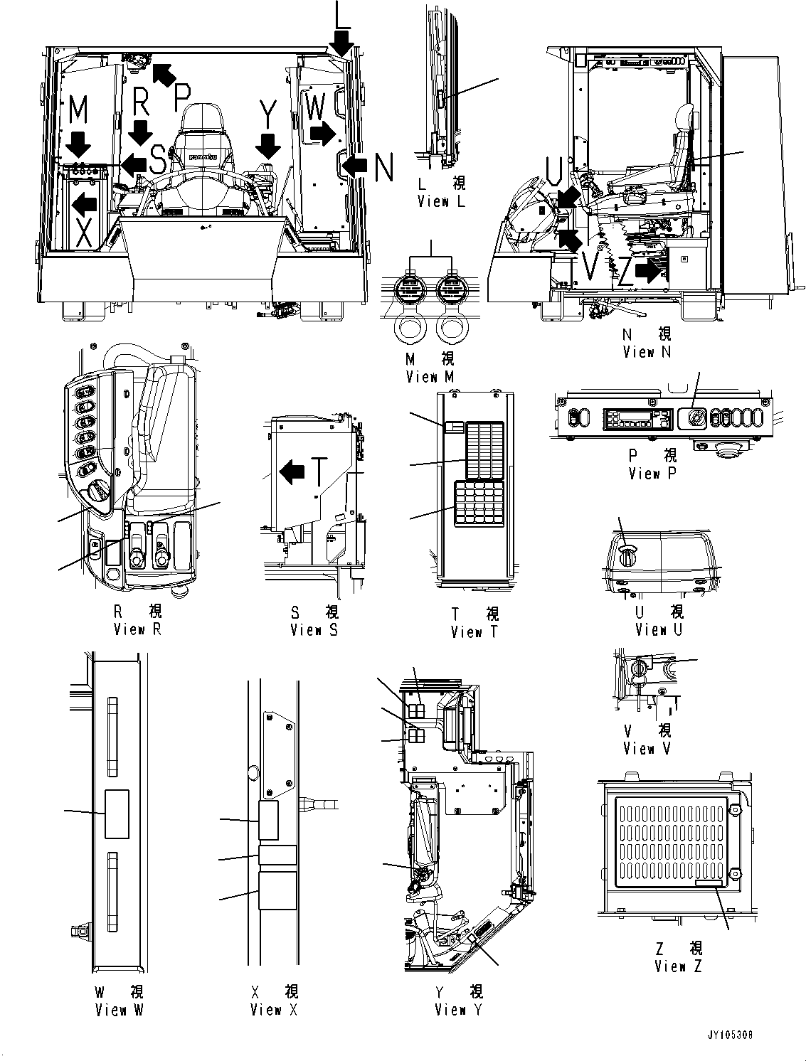 Komatsu parts book diagram for WA800-8E0 S/N 84001-UP: FLOOR DECAL, (#83001-)