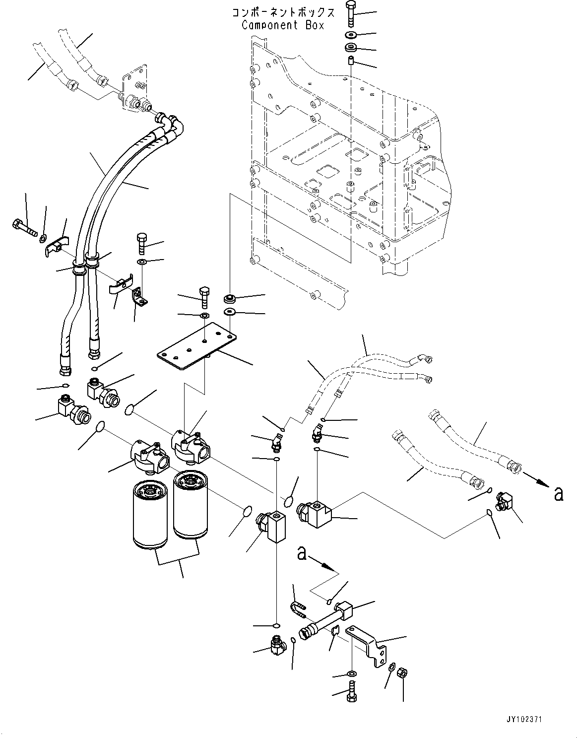 Komatsu parts book diagram for WA800-8E0 S/N 84001-UP: BRAKE CONTROL, OIL FILTER PIPING (2/2)(#83001-)