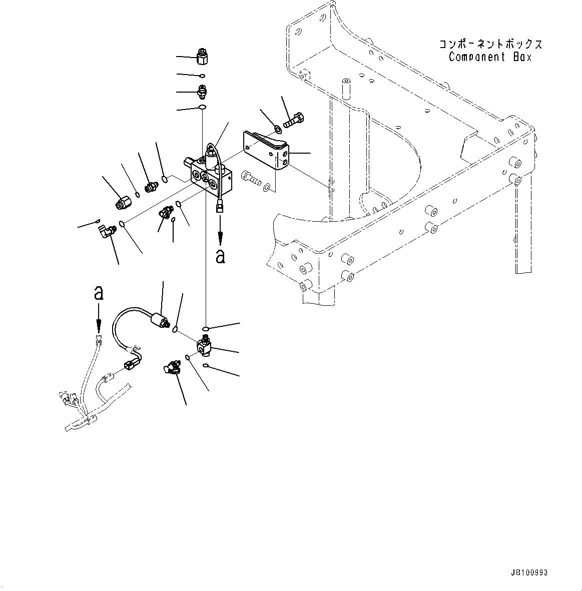Komatsu parts book diagram for WA800-8E0 S/N 84001-UP: BRAKE CONTROL, SECONDARY PARKING BRAKE RELEASE VALVE(#83001-)