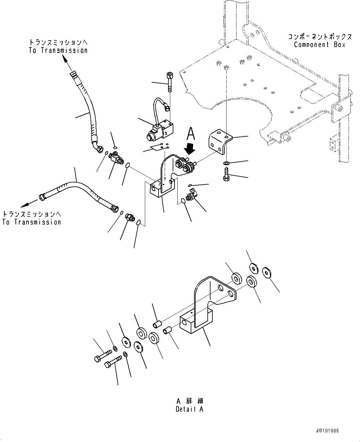 Komatsu parts book diagram for WA800-8E0 S/N 84001-UP: BRAKE CONTROL, BLOCK PIPING(#83001-)
