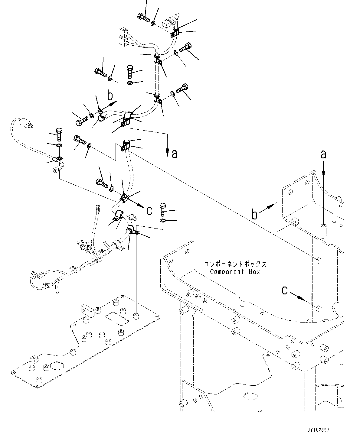 Komatsu parts book diagram for WA800-8E0 S/N 84001-UP: BRAKE CONTROL, WIRING HARNESS MOUNTING (1/3)(#83001-)