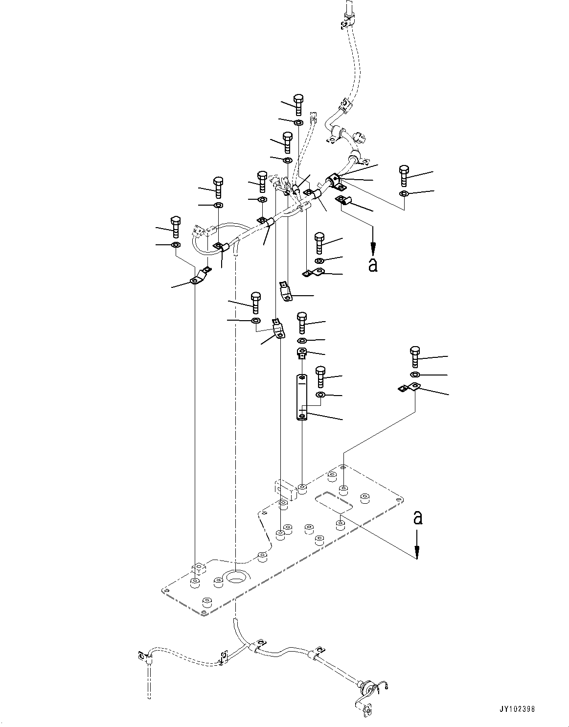 Komatsu parts book diagram for WA800-8E0 S/N 84001-UP: BRAKE CONTROL, WIRING HARNESS MOUNTING (2/3)(#83001-)