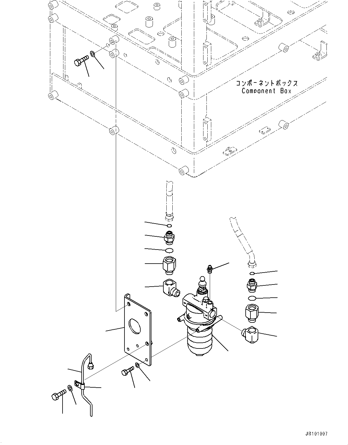 Komatsu parts book diagram for WA800-8E0 S/N 84001-UP: BRAKE CONTROL, FILTER (WITH AUTO-GREASING SYSTEM)(#83001-)