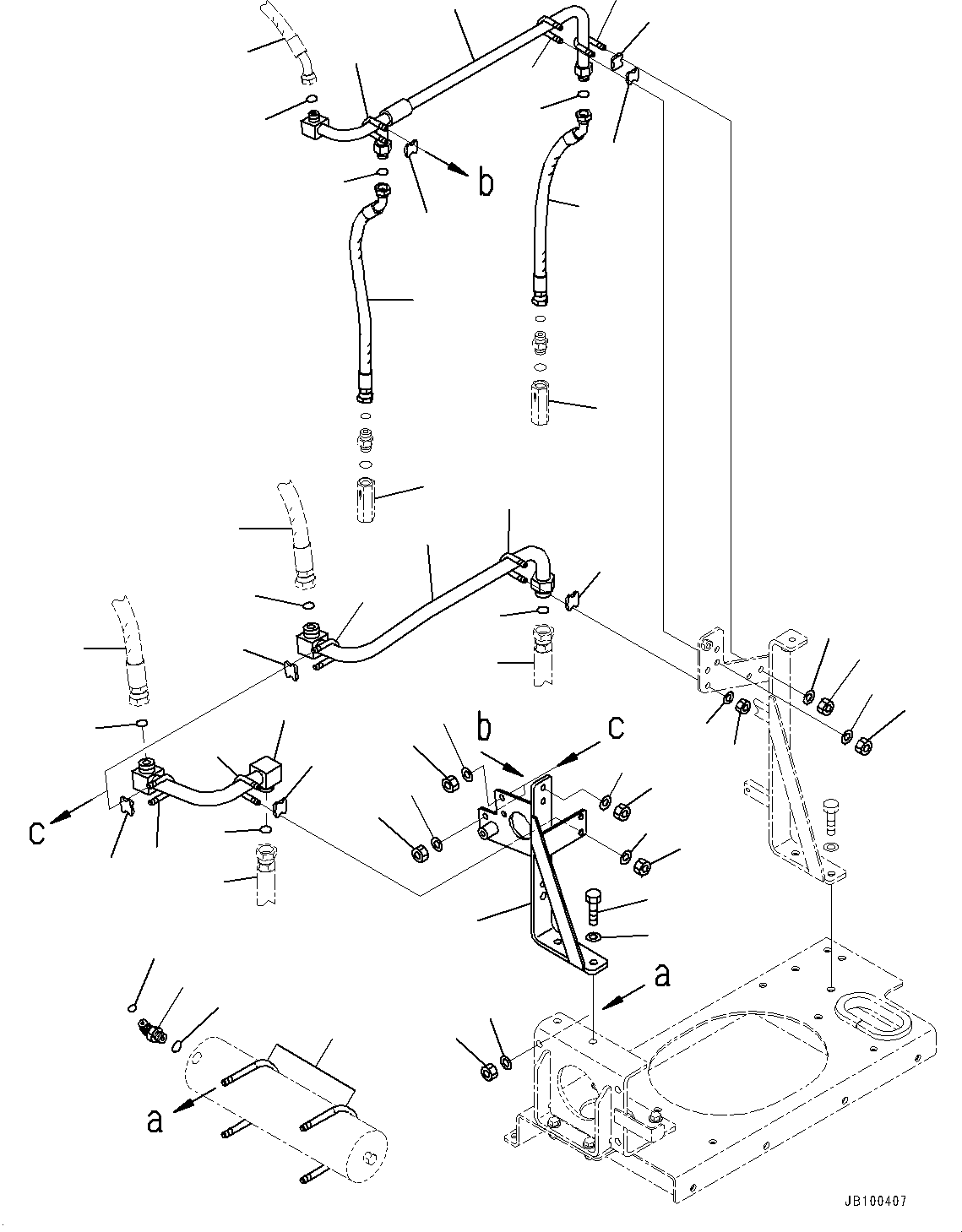 Komatsu parts book diagram for WA800-8E0 S/N 84001-UP: BRAKE CONTROL, PIPING(#83001-)