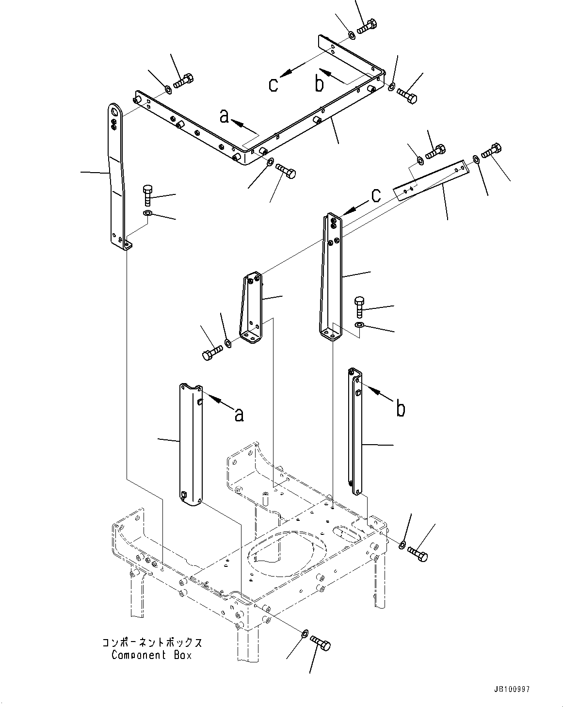 Komatsu parts book diagram for WA800-8E0 S/N 84001-UP: BRAKE CONTROL, BRACKET (6/6)(#83001-)