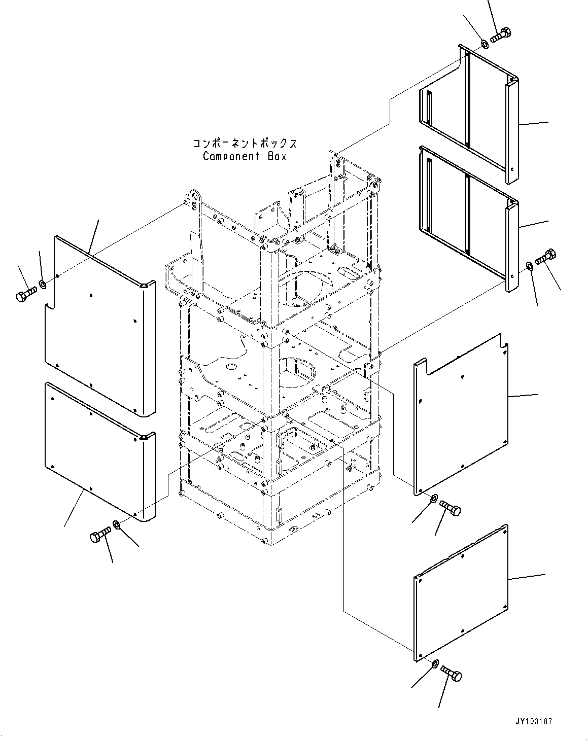 Komatsu parts book diagram for WA800-8E0 S/N 84001-UP: BRAKE CONTROL, COVER (1/2)(#83001-)