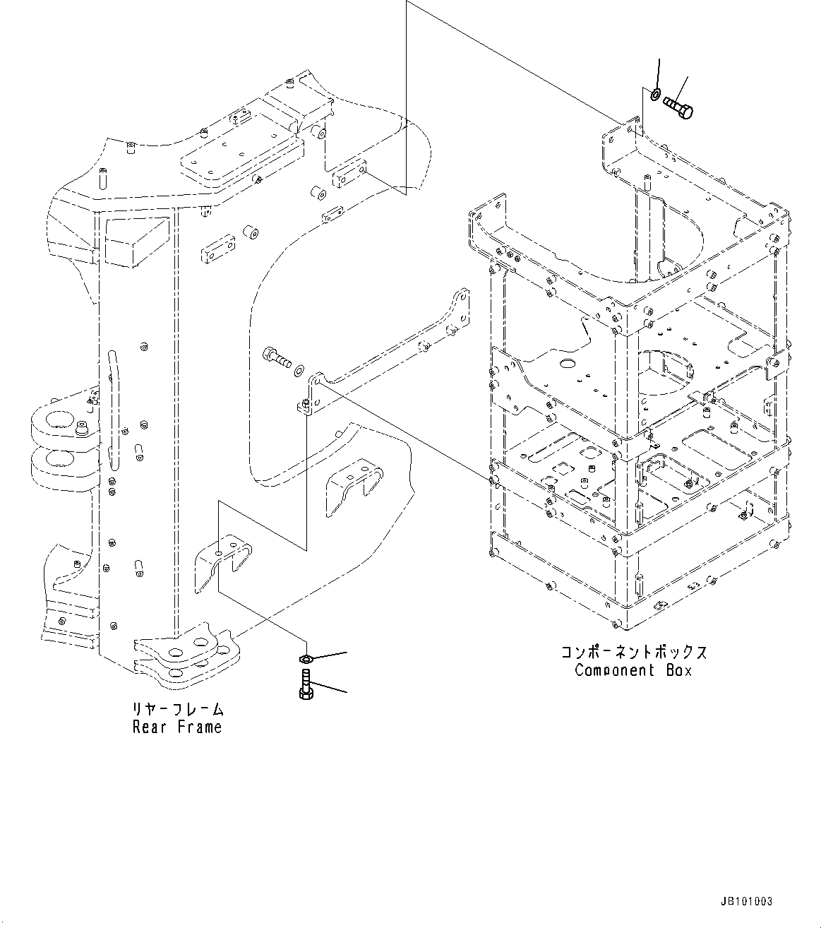 Komatsu parts book diagram for WA800-8E0 S/N 84001-UP: BRAKE CONTROL, BOLT (1/2)(#83001-)