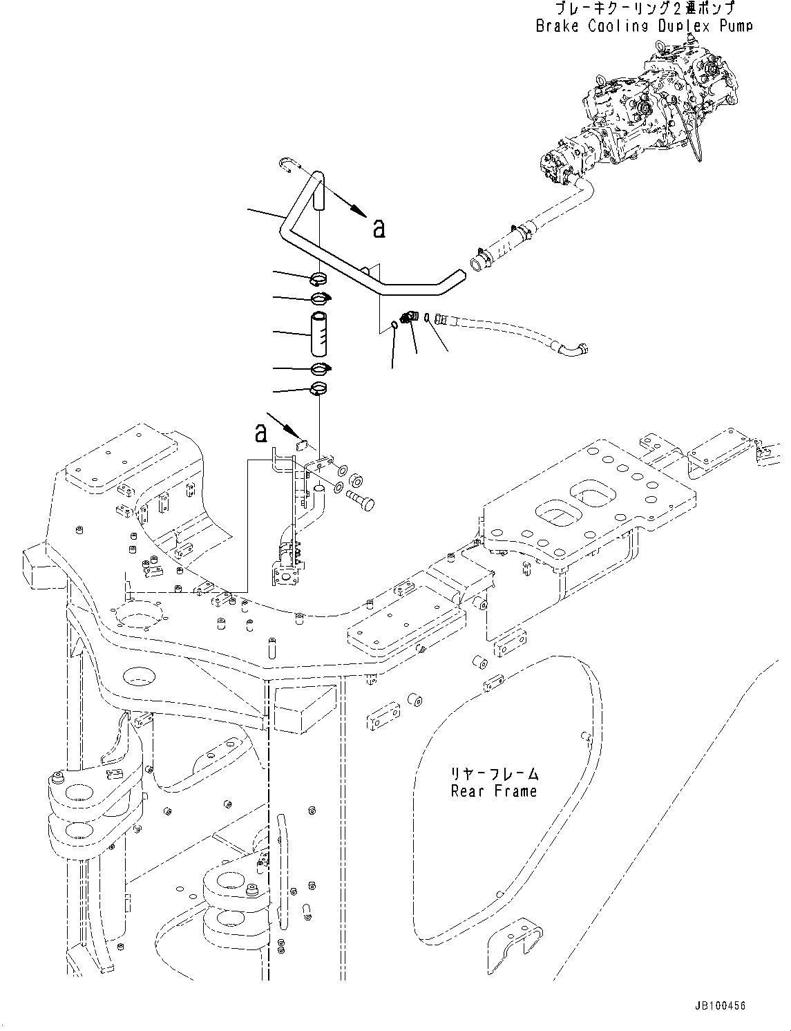 Komatsu parts book diagram for WA800-8E0 S/N 84001-UP: BRAKE PIPING, TUBE (2/2)(#83001-)