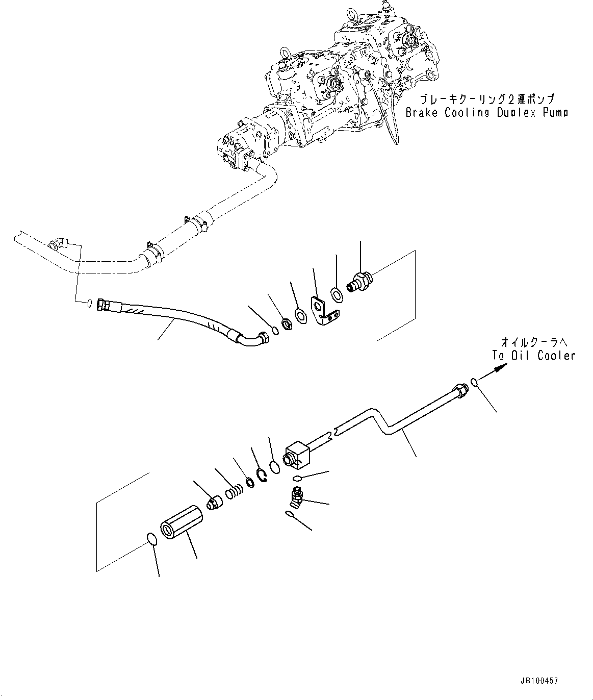 Komatsu parts book diagram for WA800-8E0 S/N 84001-UP: BRAKE PIPING, BRAKE COOLER PIPING(#83001-)
