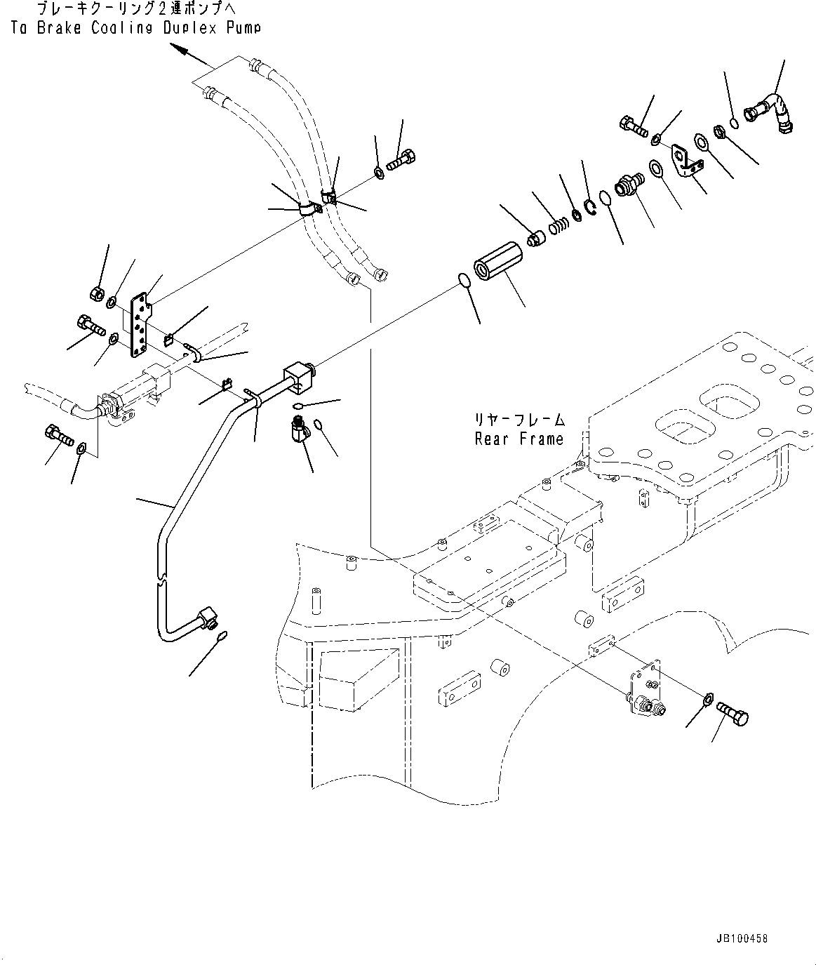 Komatsu parts book diagram for WA800-8E0 S/N 84001-UP: BRAKE PIPING, BRAKE PIPING (2/2)(#83001-)