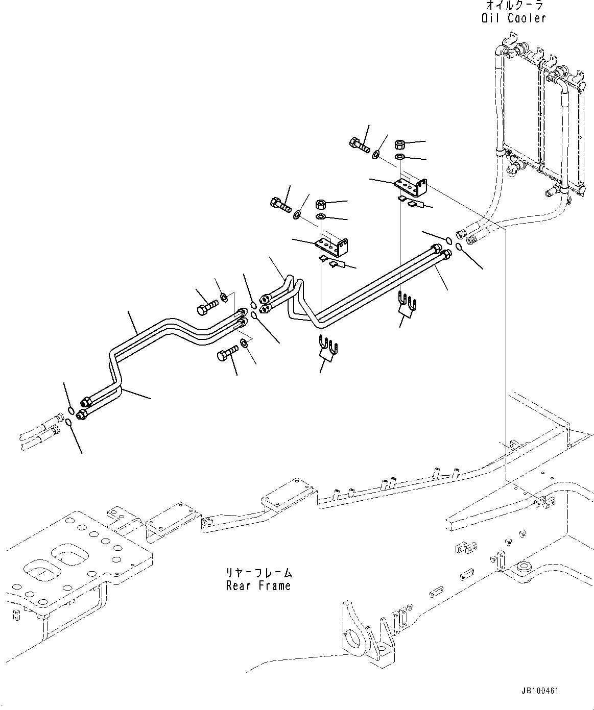 Komatsu parts book diagram for WA800-8E0 S/N 84001-UP: BRAKE PIPING, BRAKE COOLING PIPING (4/7)(#83001-)