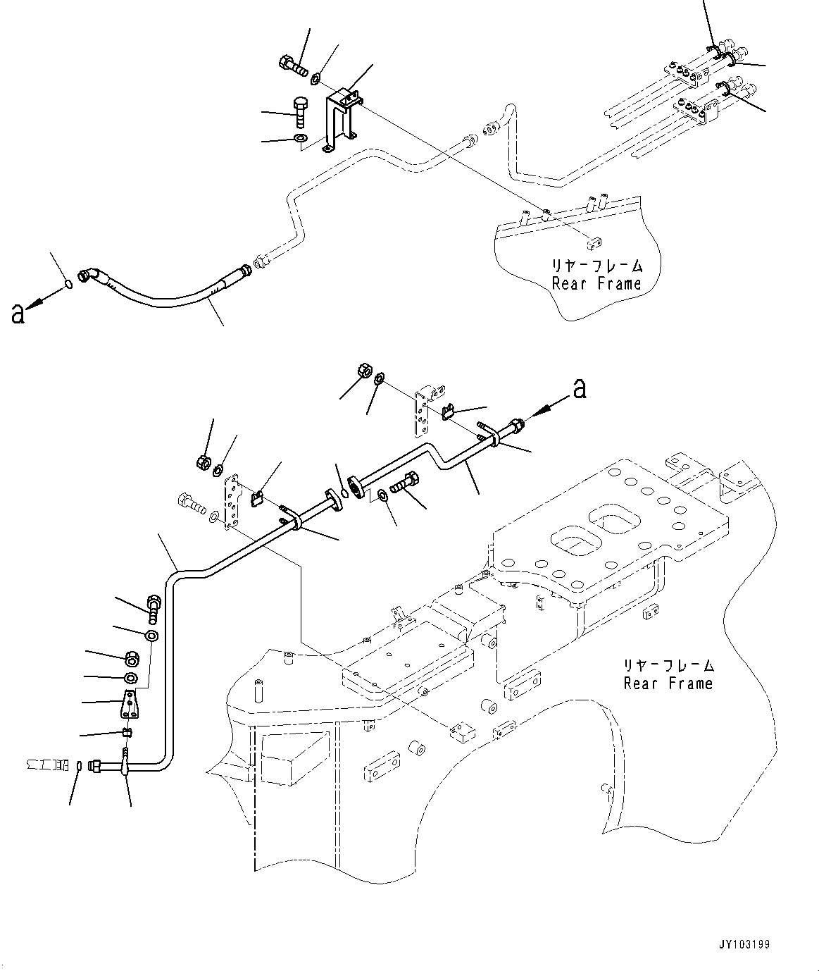 Komatsu parts book diagram for WA800-8E0 S/N 84001-UP: BRAKE PIPING, BRAKE COOLING PIPING (7/7)(#83001-)