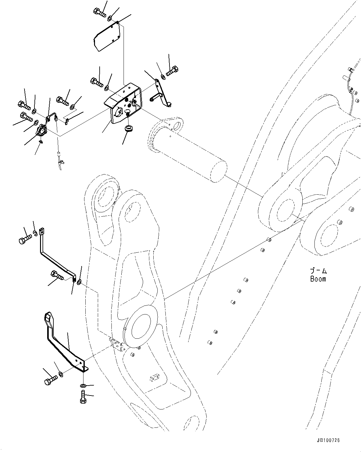 Komatsu parts book diagram for WA800-8E0 S/N 84001-UP: BUCKET POSITIONER, ANGLE SENSOR (1/2)(#83001-)