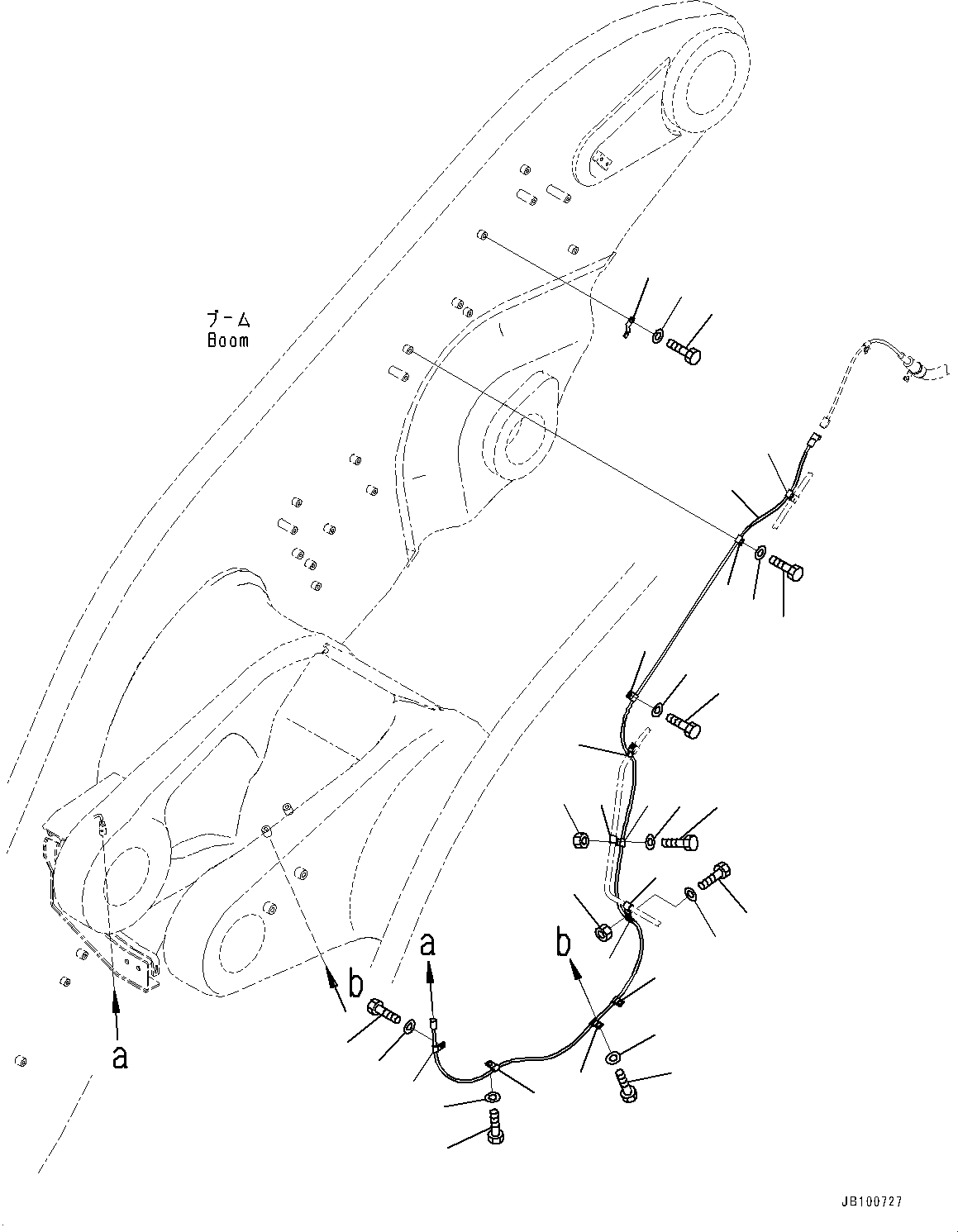 Komatsu parts book diagram for WA800-8E0 S/N 84001-UP: BUCKET POSITIONER, WIRING HARNESS(#83001-)