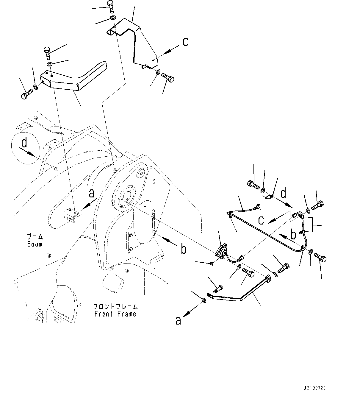 Komatsu parts book diagram for WA800-8E0 S/N 84001-UP: BUCKET POSITIONER, ANGLE SENSOR (2/2)(#83001-83013)