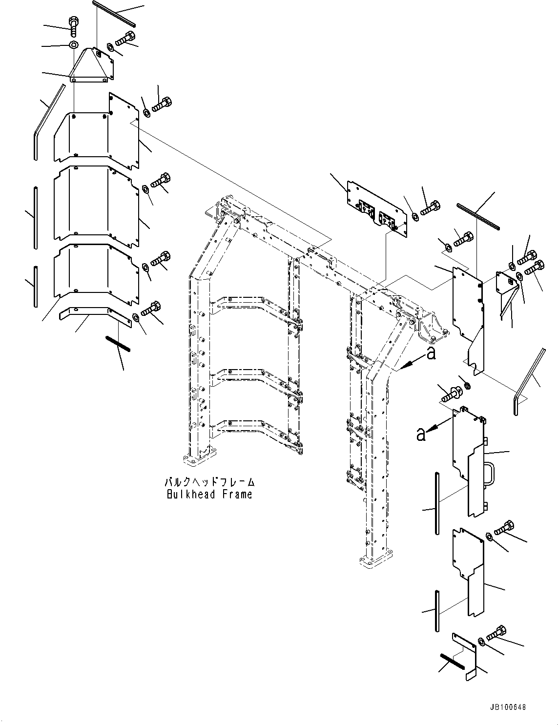 Komatsu parts book diagram for WA800-8E0 S/N 84001-UP: RADIATOR GUARD AND HOOD, COVER (1/5)(#83001-)