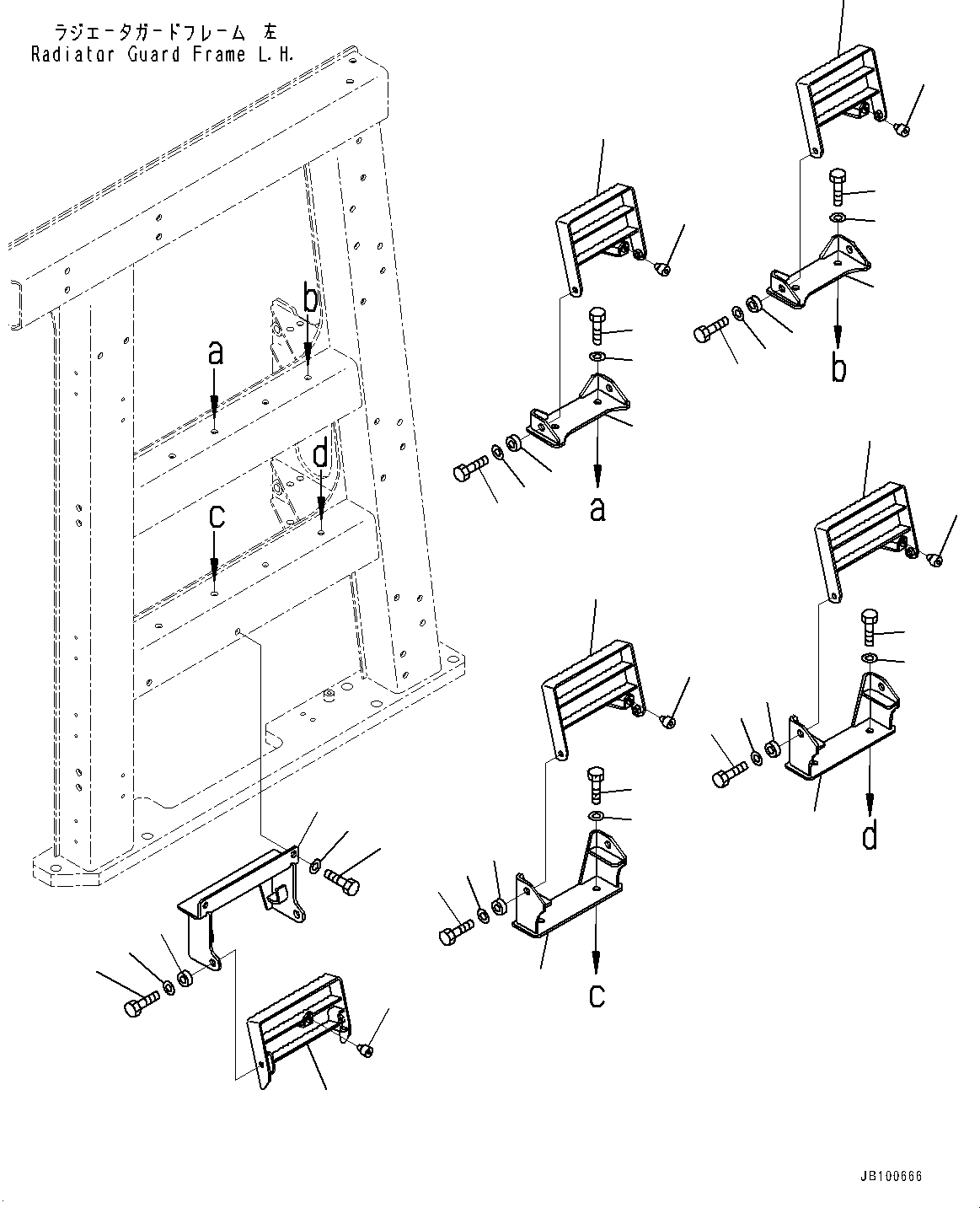 Komatsu parts book diagram for WA800-8E0 S/N 84001-UP: RADIATOR GUARD AND HOOD, SIDE STEP(#84001-)