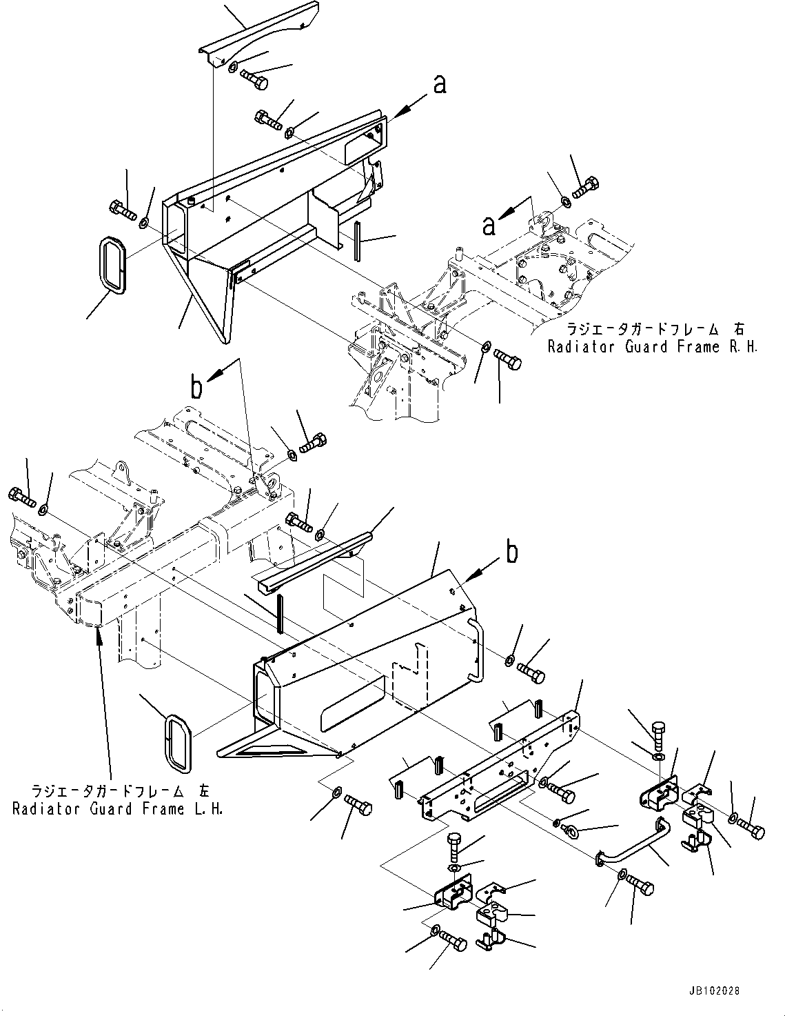 Komatsu parts book diagram for WA800-8E0 S/N 84001-UP: RADIATOR GUARD AND HOOD, COVER (2/5) (WITH POWER LADDER)(#84001-)