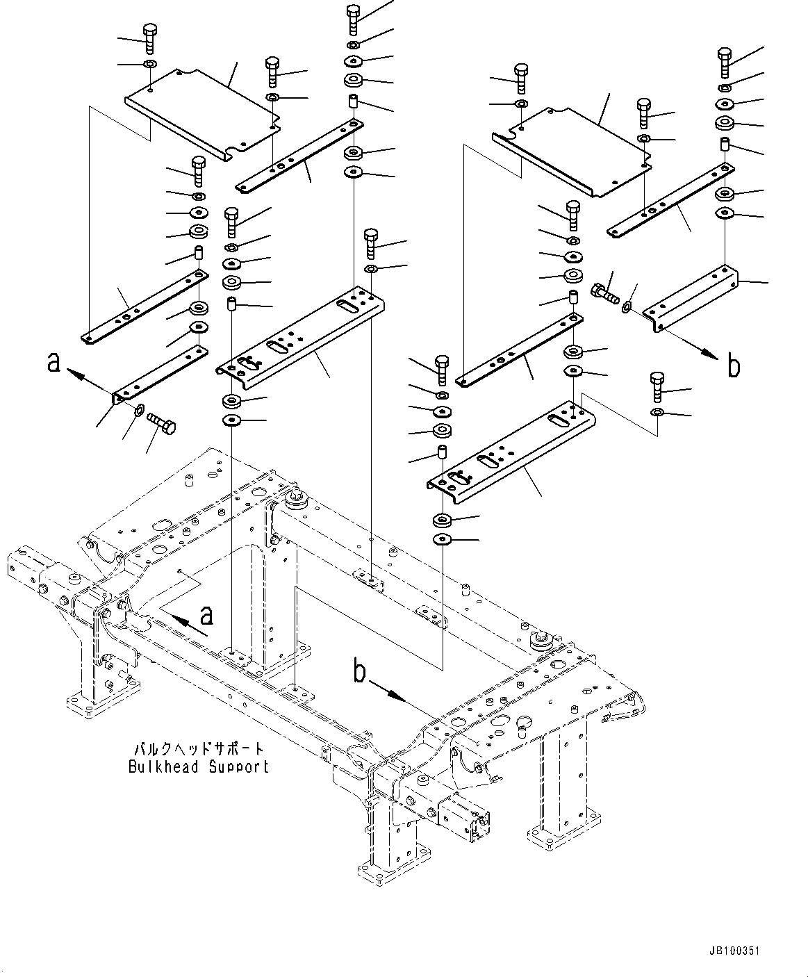 Komatsu parts book diagram for WA800-8E0 S/N 84001-UP: BULKHEAD, BULKHEAD (1/2)(#83001-)