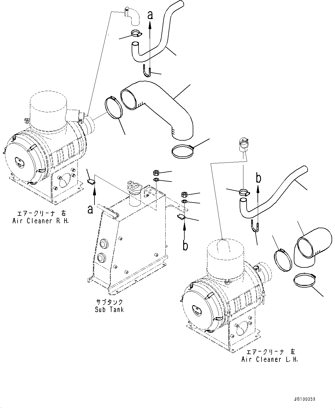 Komatsu parts book diagram for WA800-8E0 S/N 84001-UP: BULKHEAD, HOSE (1/6)(#83001-)
