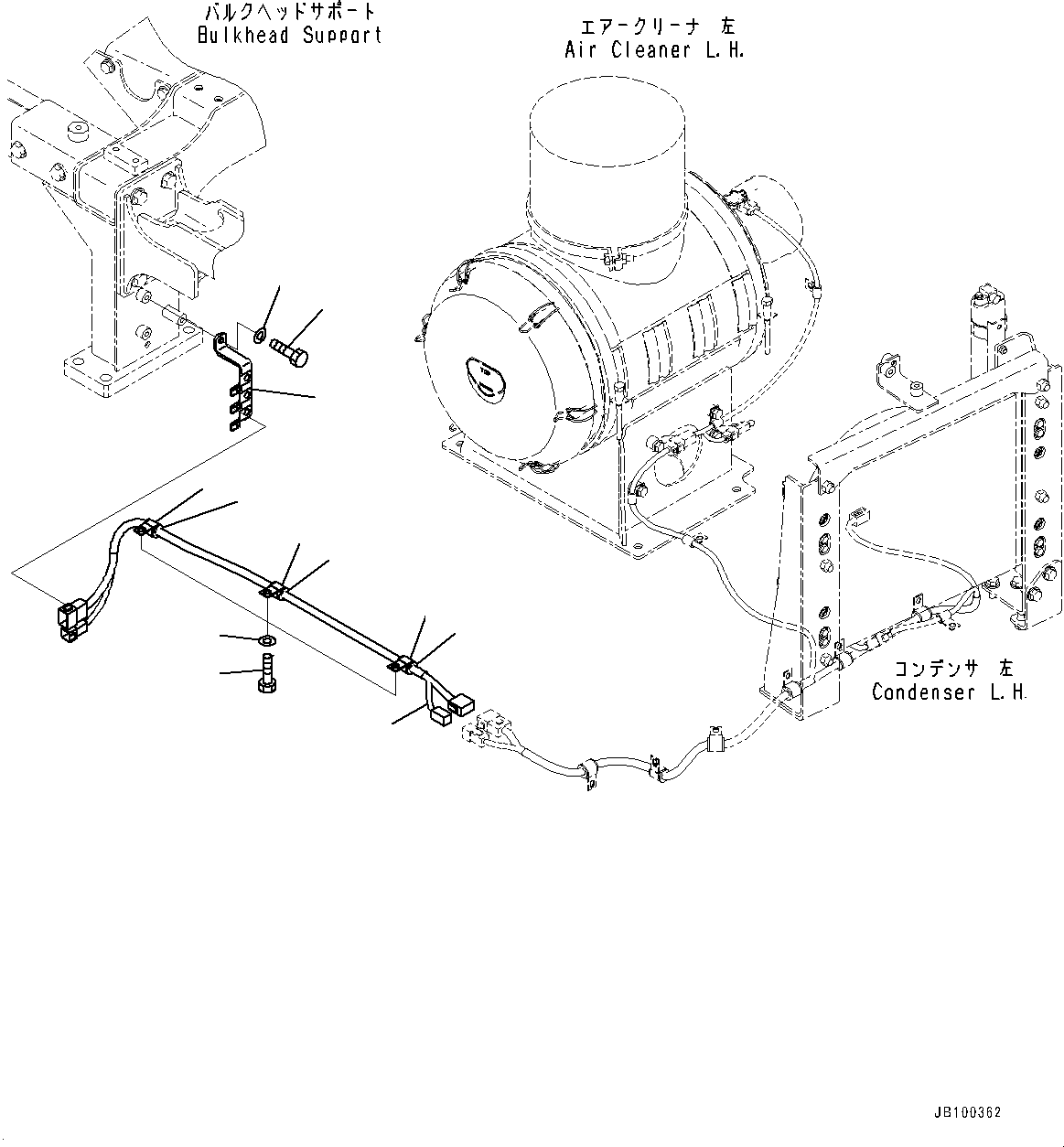 Komatsu parts book diagram for WA800-8E0 S/N 84001-UP: BULKHEAD, WIRING HARNESS (3/5)(#83001-)