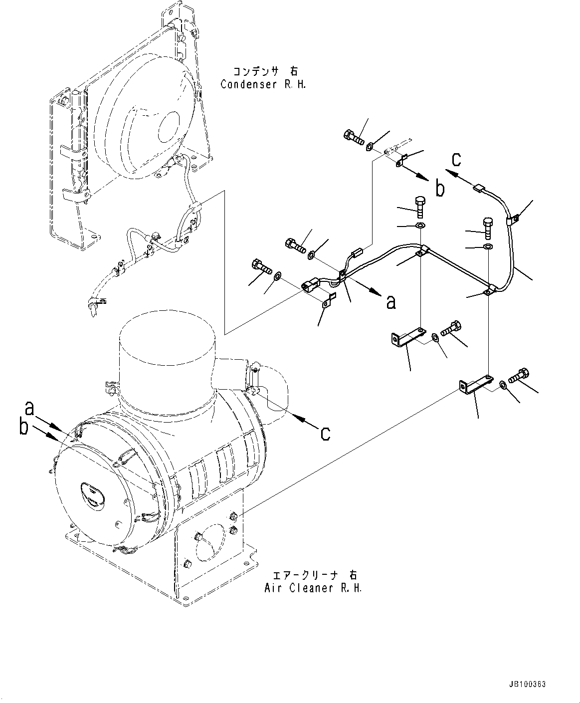 Komatsu parts book diagram for WA800-8E0 S/N 84001-UP: BULKHEAD, WIRING HARNESS (4/5) (WITH KOMVISION, WITHOUT RADAR)(#83001-)