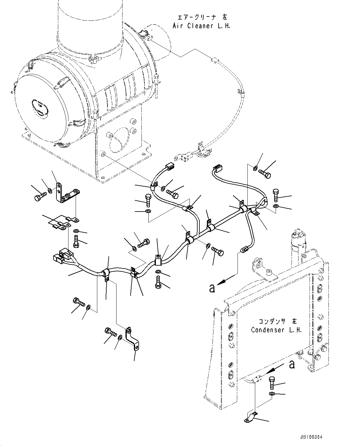 Komatsu parts book diagram for WA800-8E0 S/N 84001-UP: BULKHEAD, WIRING HARNESS (5/5) (WITH KOMVISION, WITHOUT RADAR)(#83001-83002)