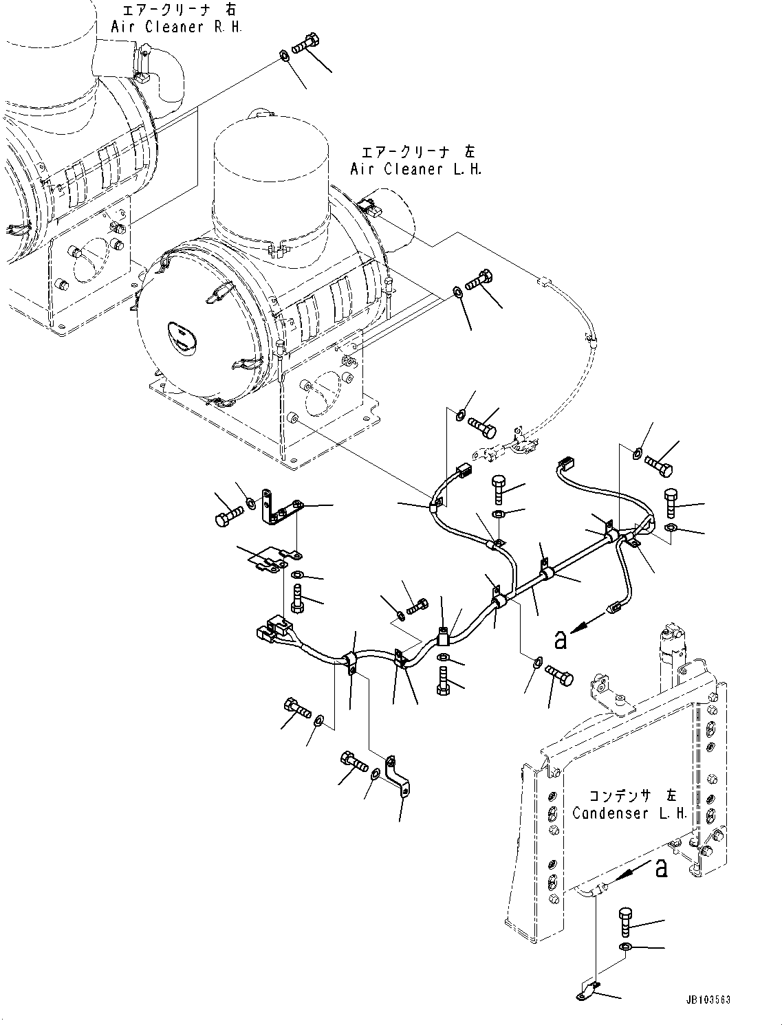 Komatsu parts book diagram for WA800-8E0 S/N 84001-UP: BULKHEAD, WIRING HARNESS (5/5) (WITH KOMVISION, WITHOUT RADAR)(#83003-)