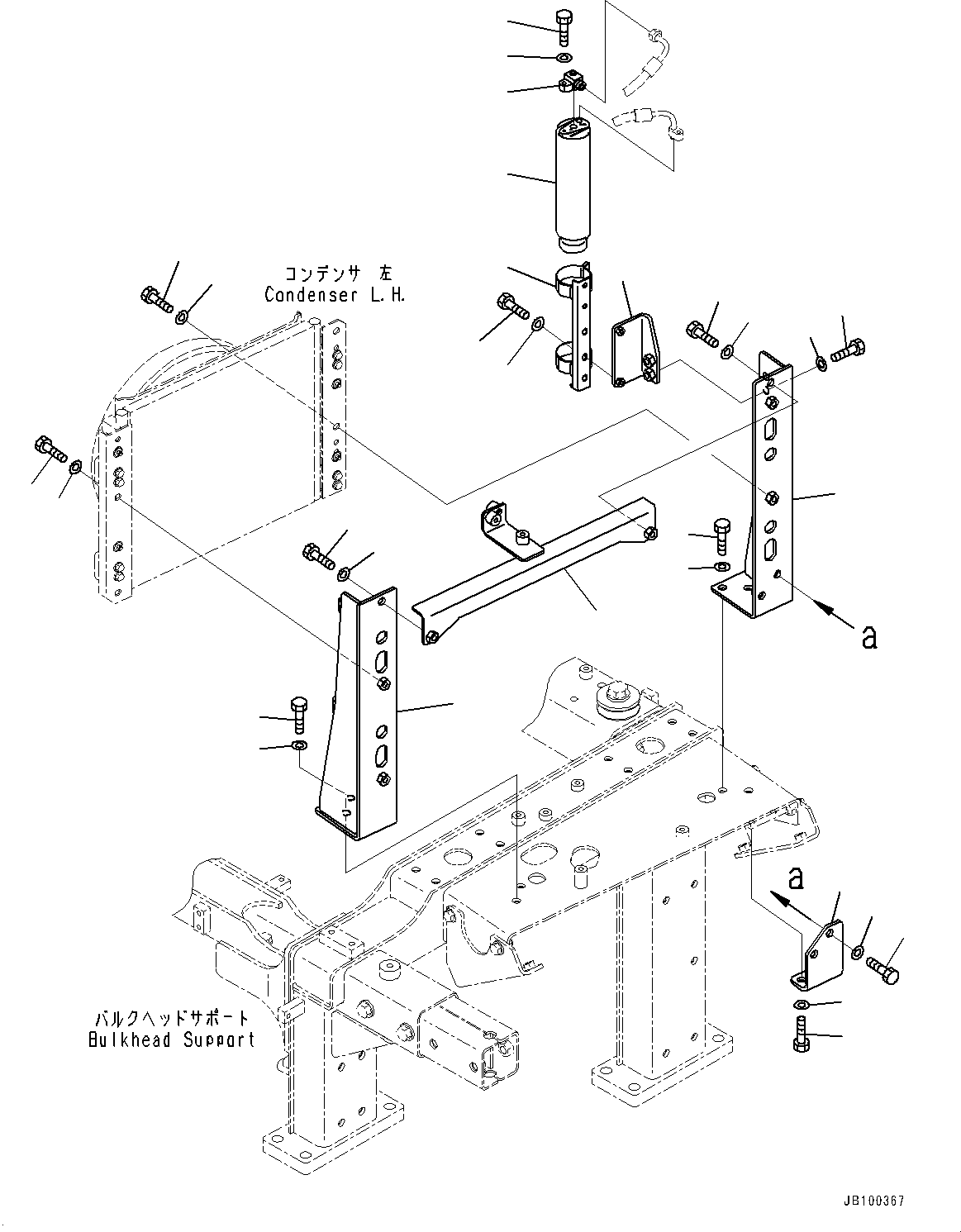 Komatsu parts book diagram for WA800-8E0 S/N 84001-UP: BULKHEAD, MOUNTING (1/2)(#83001-)