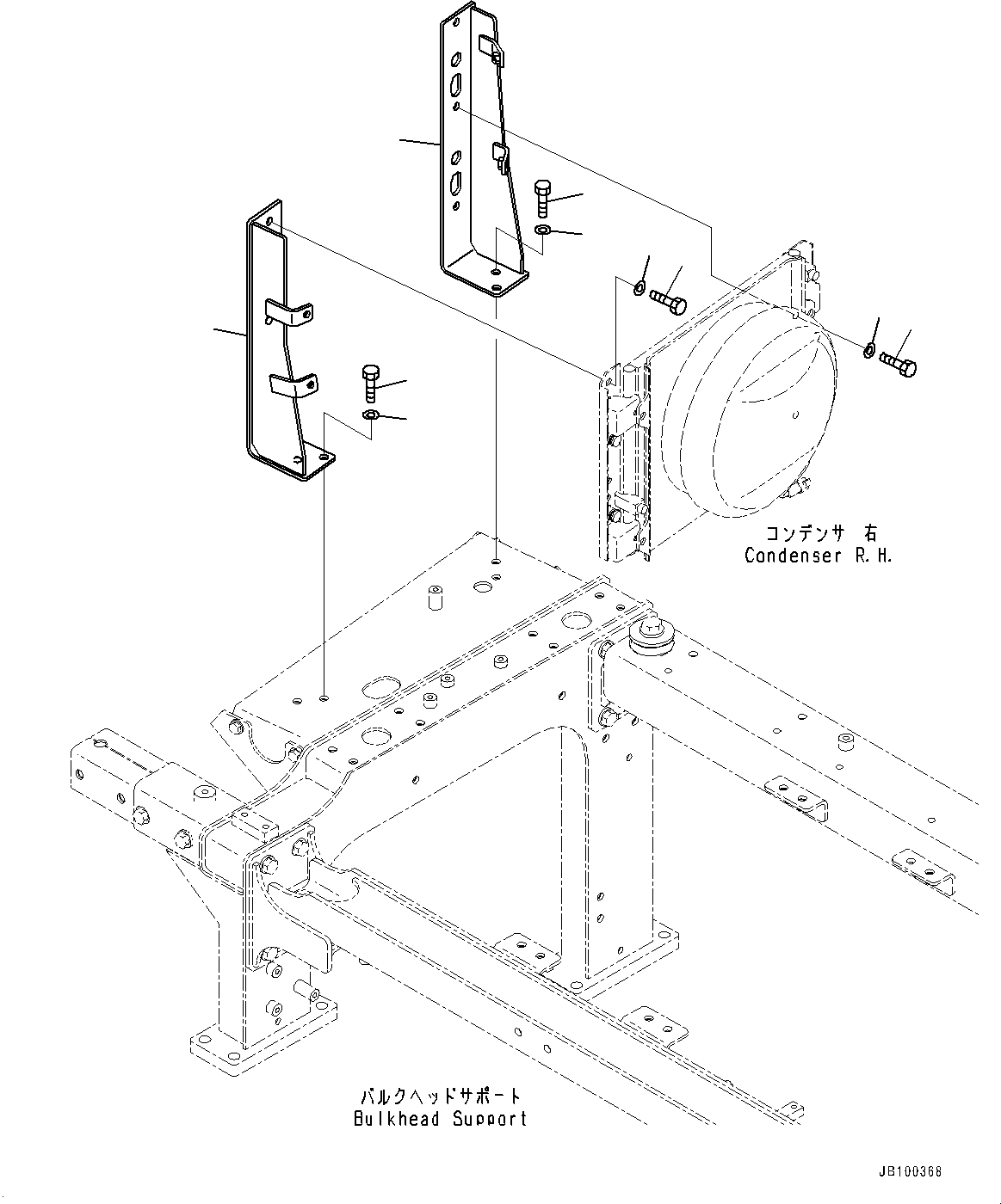 Komatsu parts book diagram for WA800-8E0 S/N 84001-UP: BULKHEAD, MOUNTING (2/2)(#83001-)