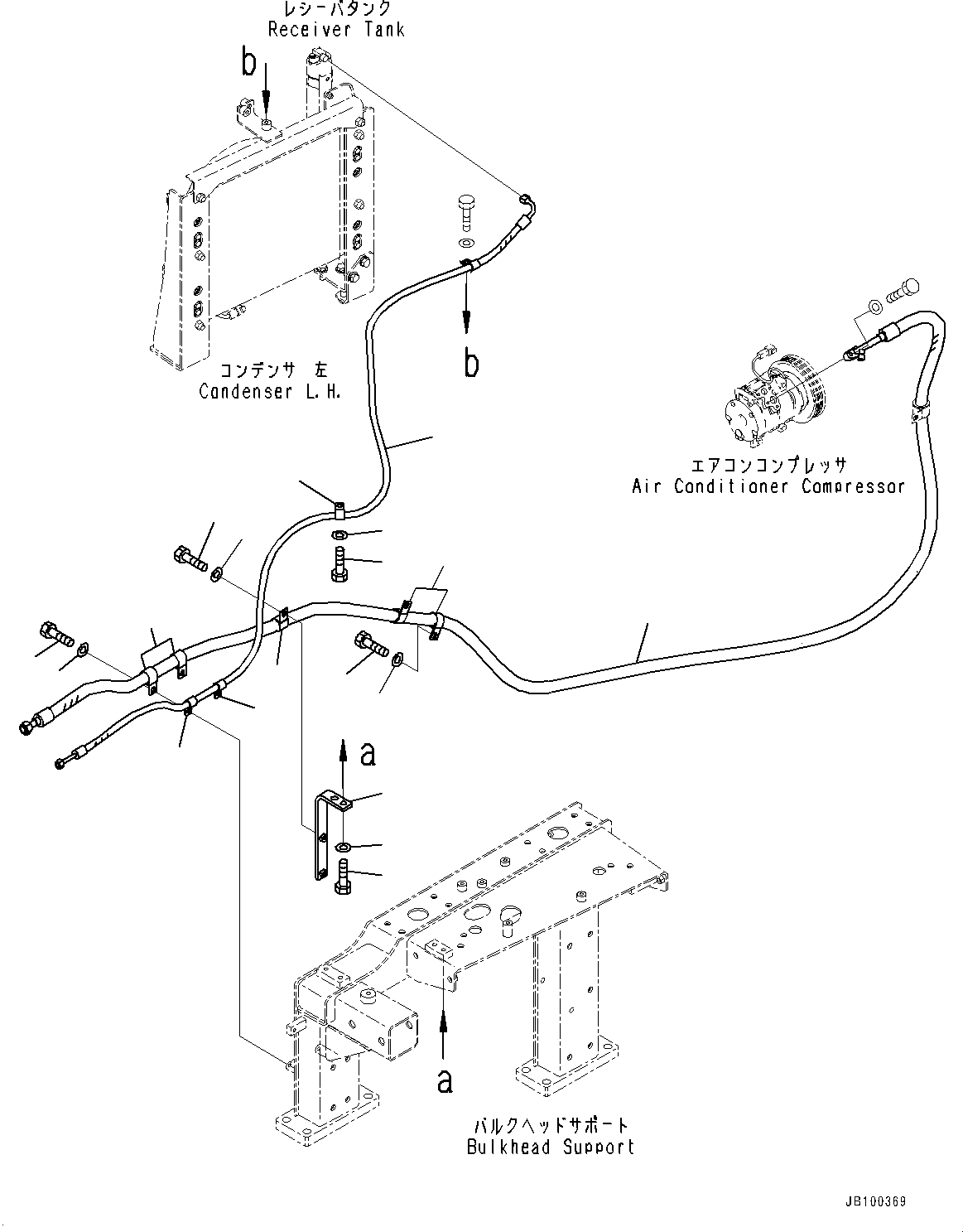 Komatsu parts book diagram for WA800-8E0 S/N 84001-UP: BULKHEAD, HOSE (2/6)(#83001-)