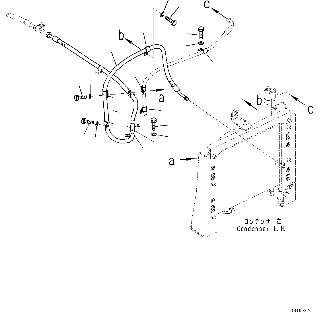 Komatsu parts book diagram for WA800-8E0 S/N 84001-UP: BULKHEAD, HOSE (3/6)(#83001-)
